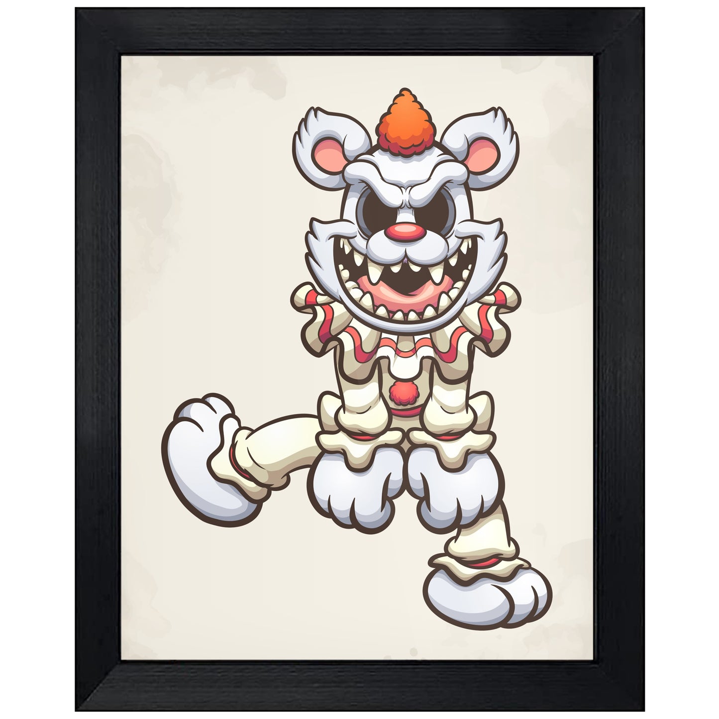 Demented Clown Teddy Bear Scary Deranged Bear Halloween 8"x10" Wall Art Print