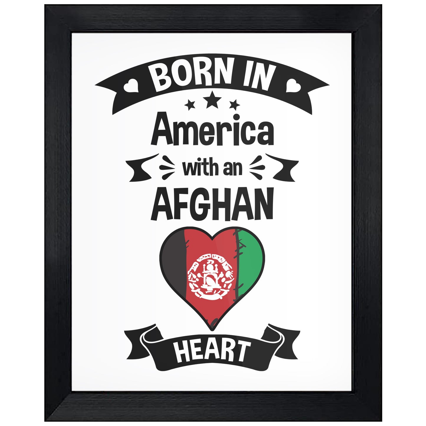 Born In America With An Afghan Heart Baby Nursery 8"x10" Wall Art Print