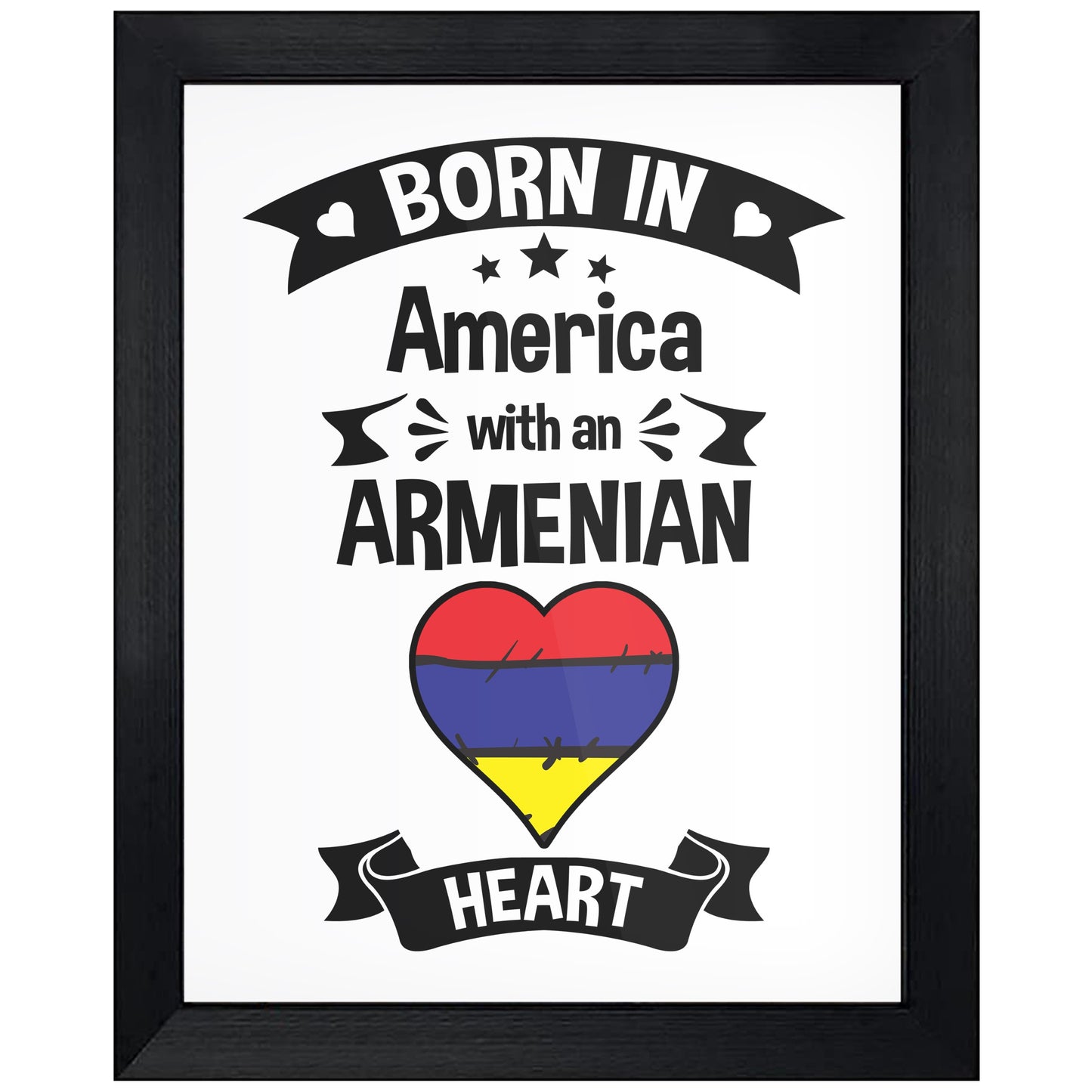 Born In America With An Armenian Heart Baby Nursery 8"x10" Wall Art Print