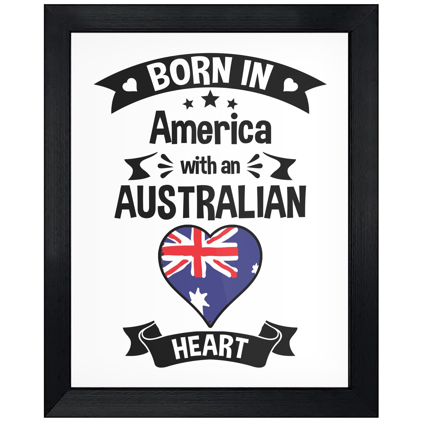 Born In America With An Australian Heart Baby Nursery 8"x10" Wall Art Print