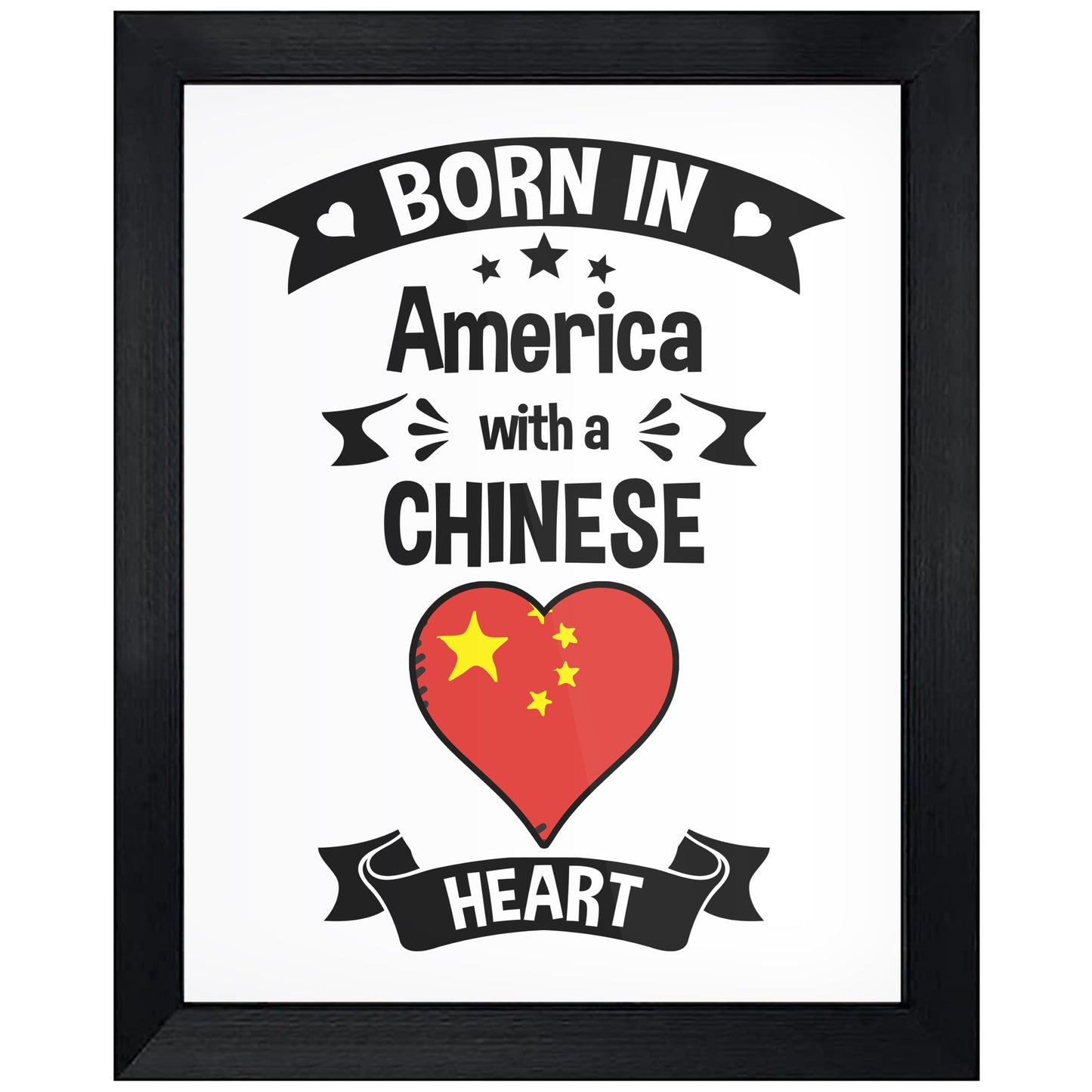 Born In America With A Chinese Heart Baby Nursery 8"x10" Wall Art Print