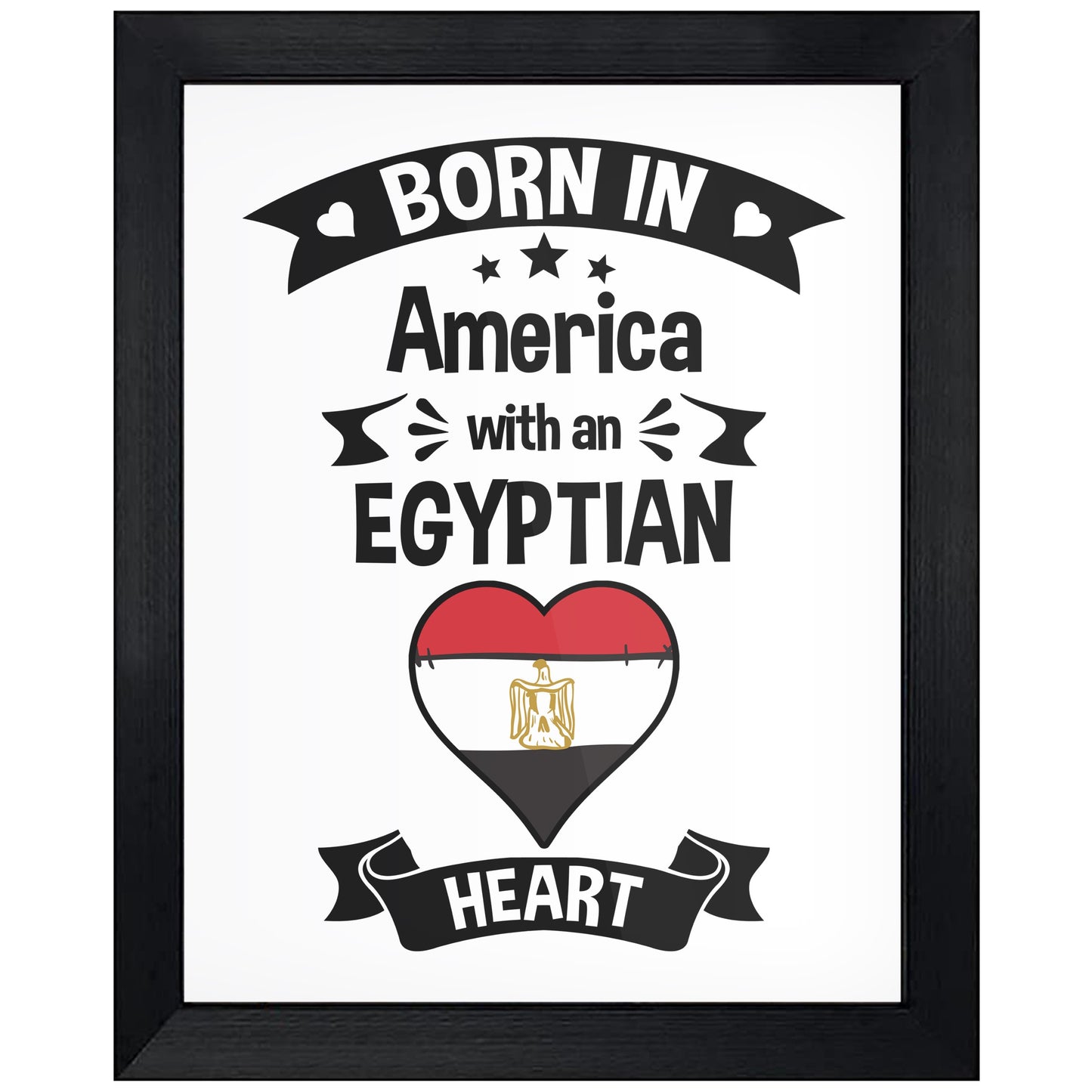 Born In America With An Egyptian Heart Baby Nursery 8"x10" Wall Art Print