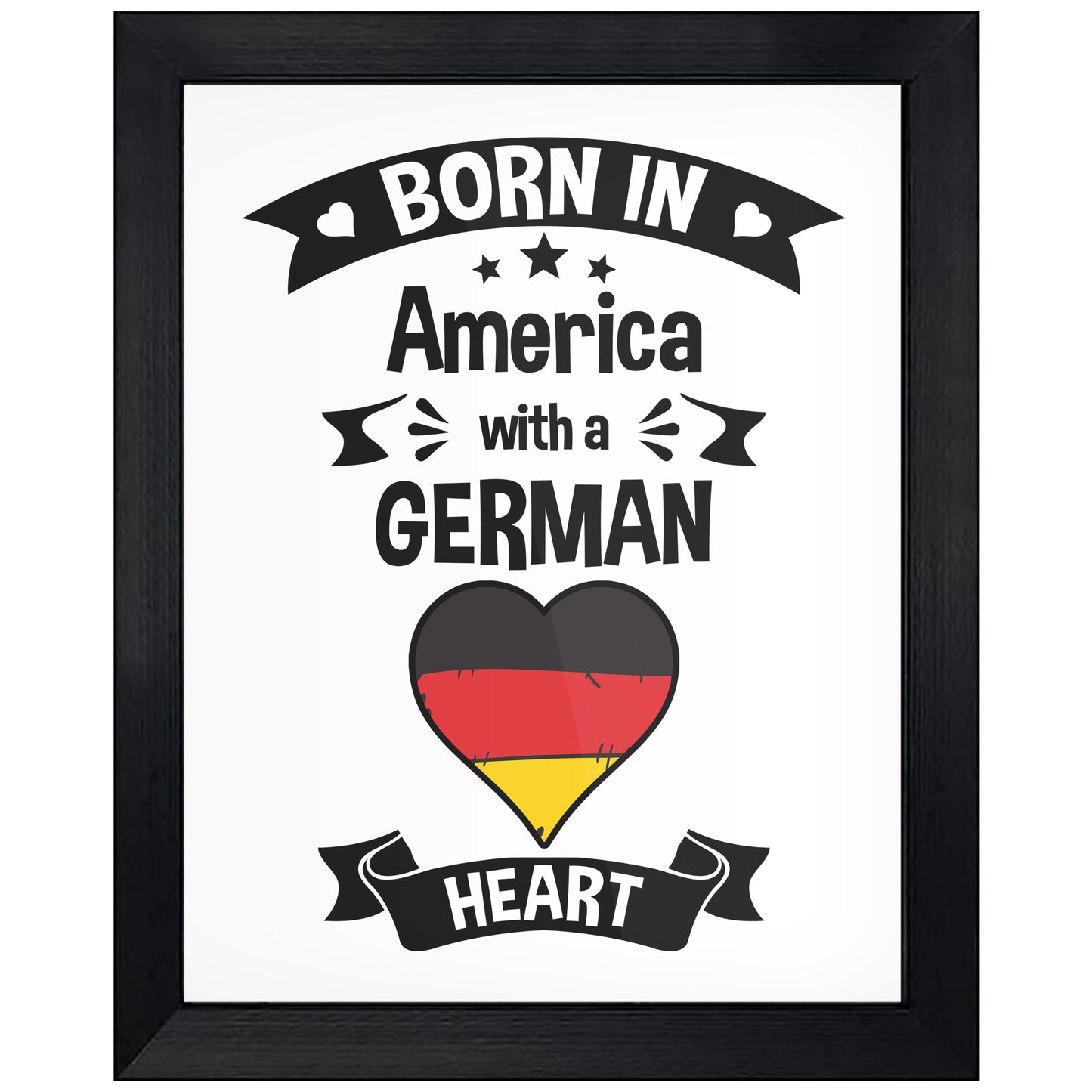 Born In America With A German Heart Baby Nursery 8"x10" Wall Art Print