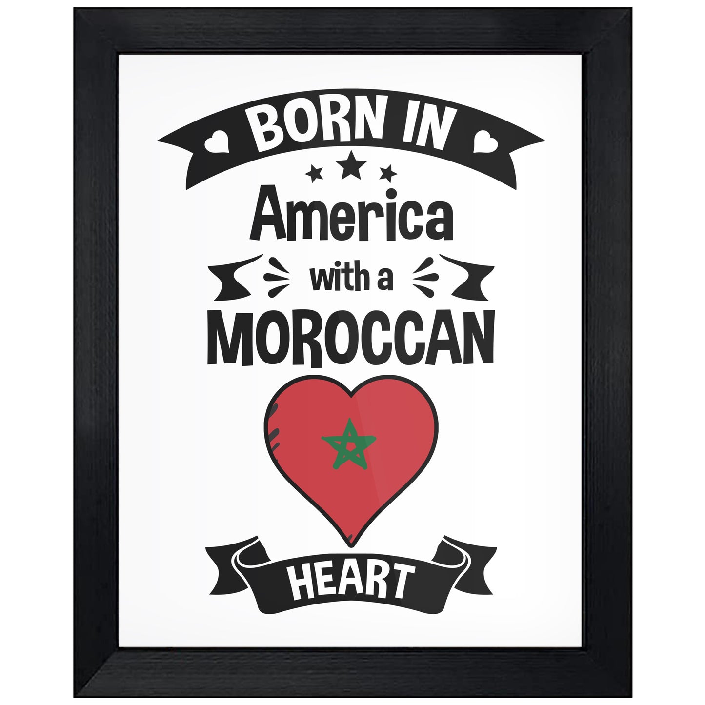 Born In America With A Moroccan Heart Baby Nursery 8"x10" Wall Art Print