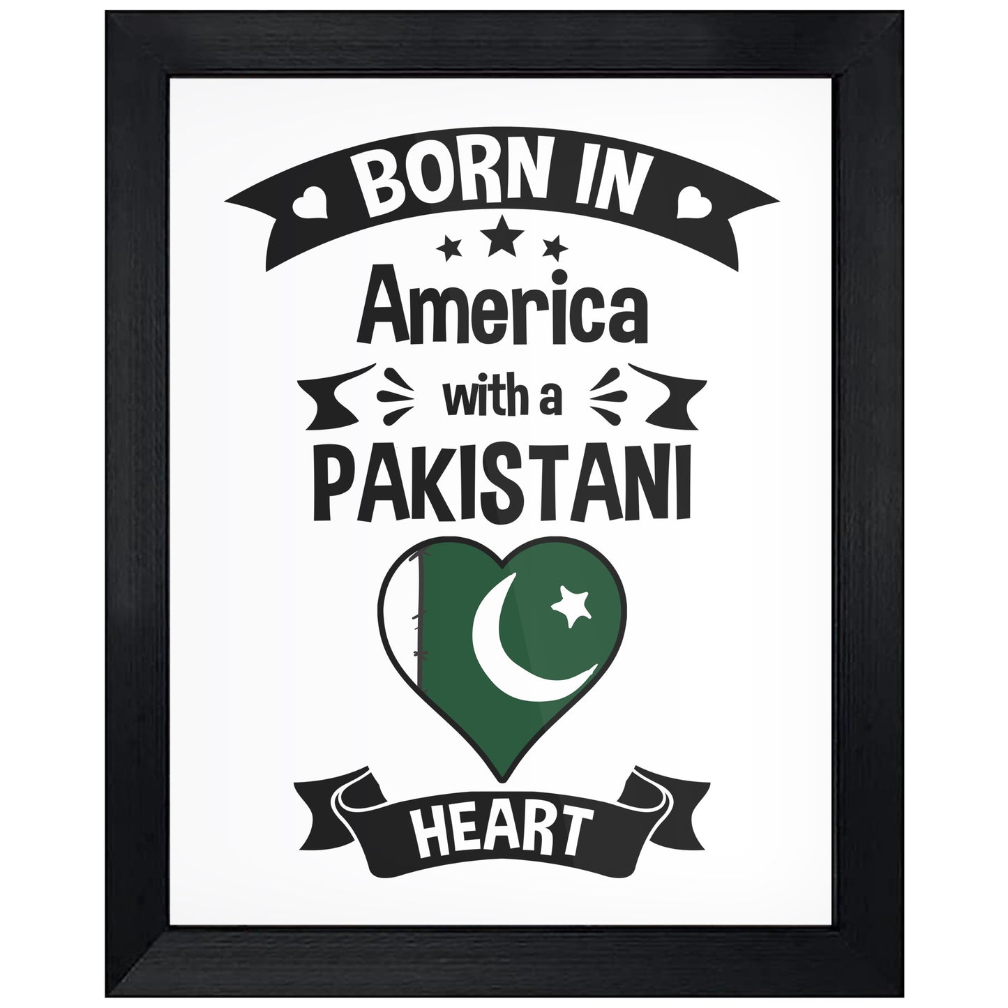Born In America With A Pakistani Heart Baby Nursery 8"x10" Wall Art Print
