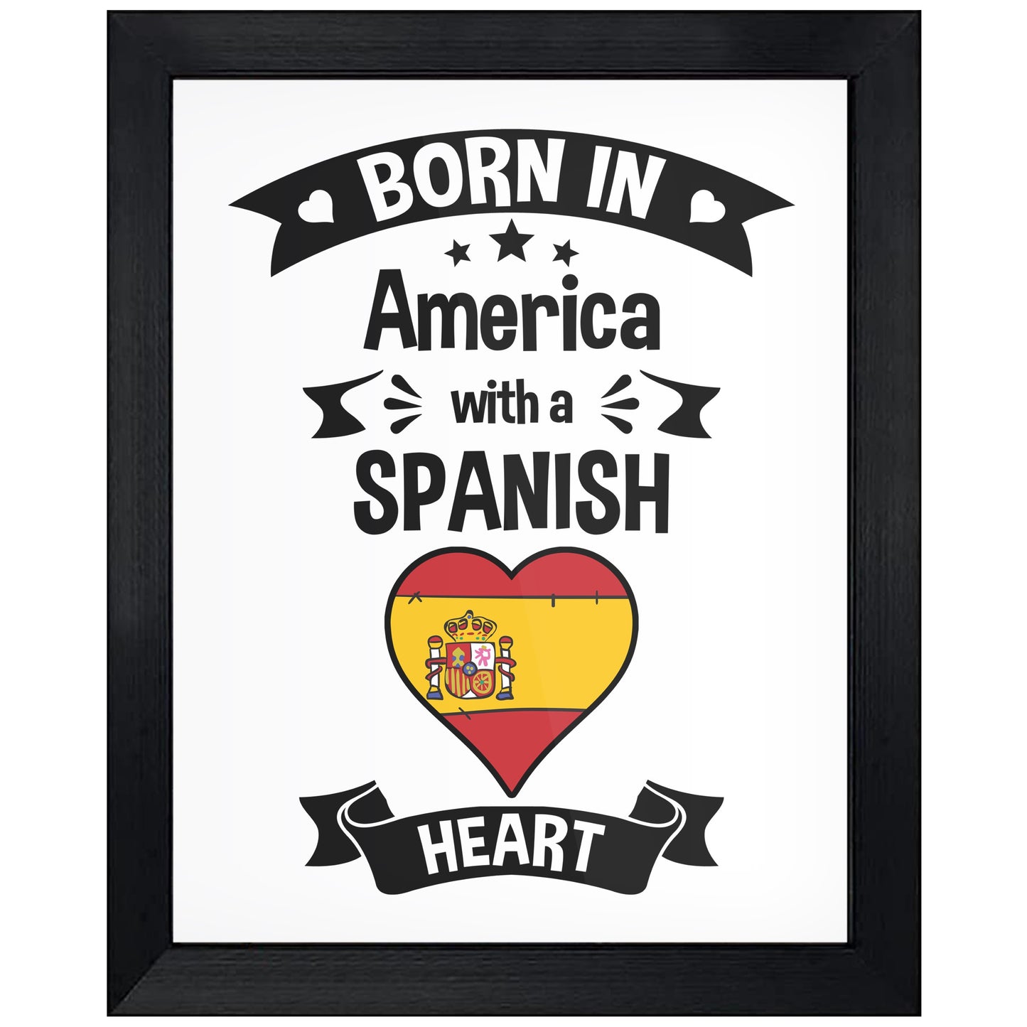 Born In America With A Spanish Heart Baby Nursery 8"x10" Wall Art Print