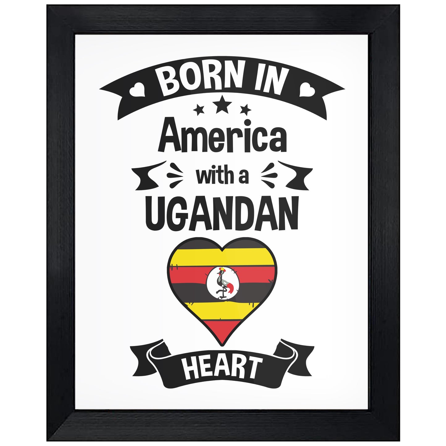 Born In America With A Ugandan Heart Baby Nursery 8"x10" Wall Art Print