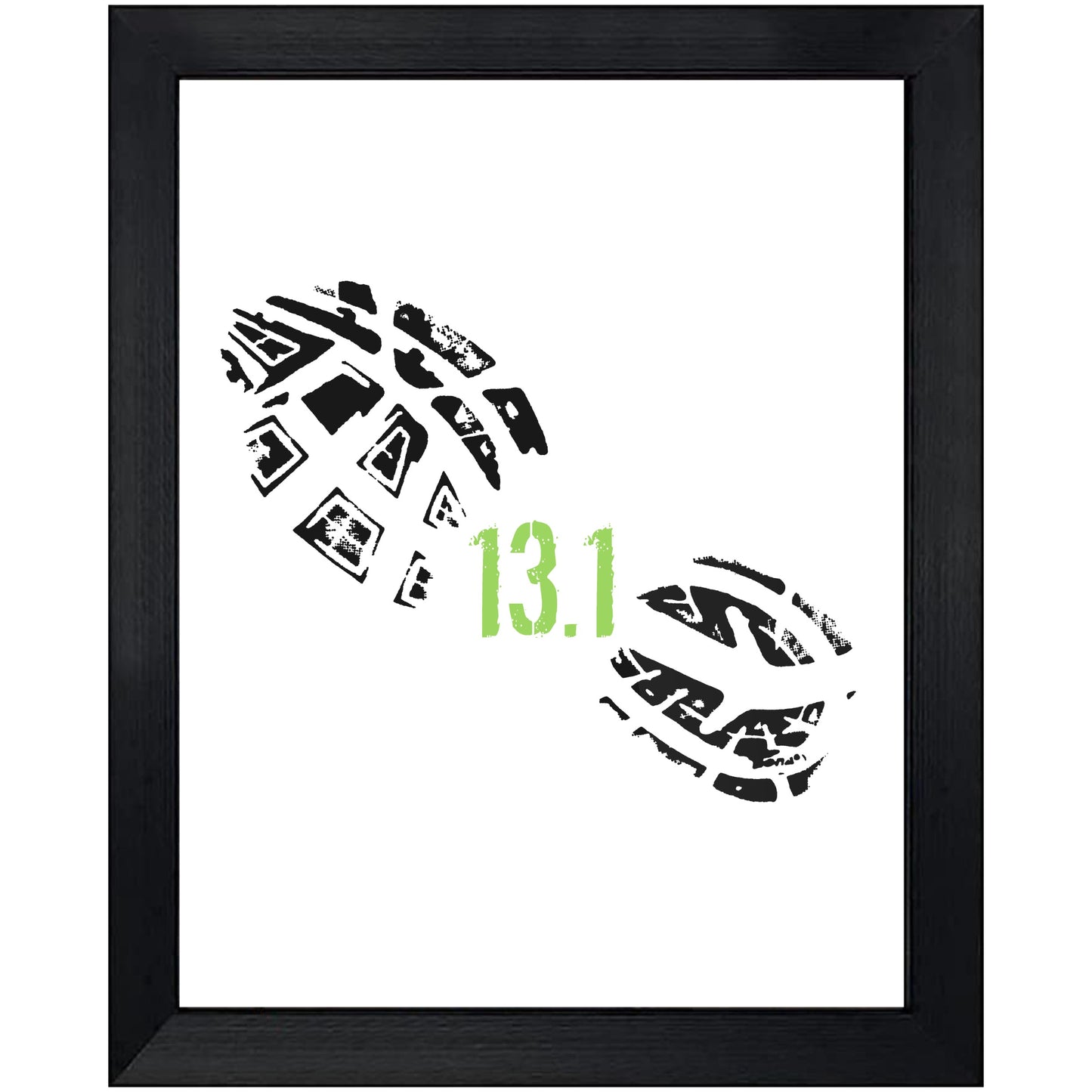 13.1 Miles Running Shoe Print Half Marathon Runner Minimalist 8"x10" Wall Art Print