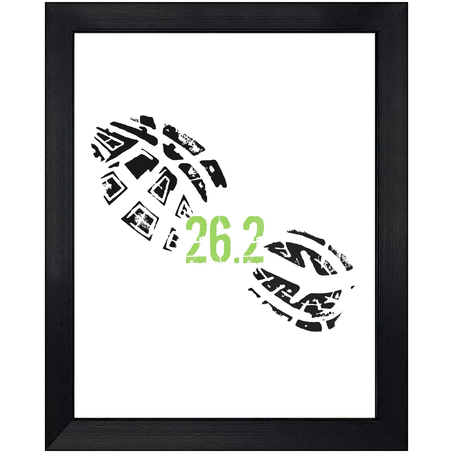 26.2 Miles Running Shoe Footprint Marathon Runner Minimalist 8"x10" Wall Art Print