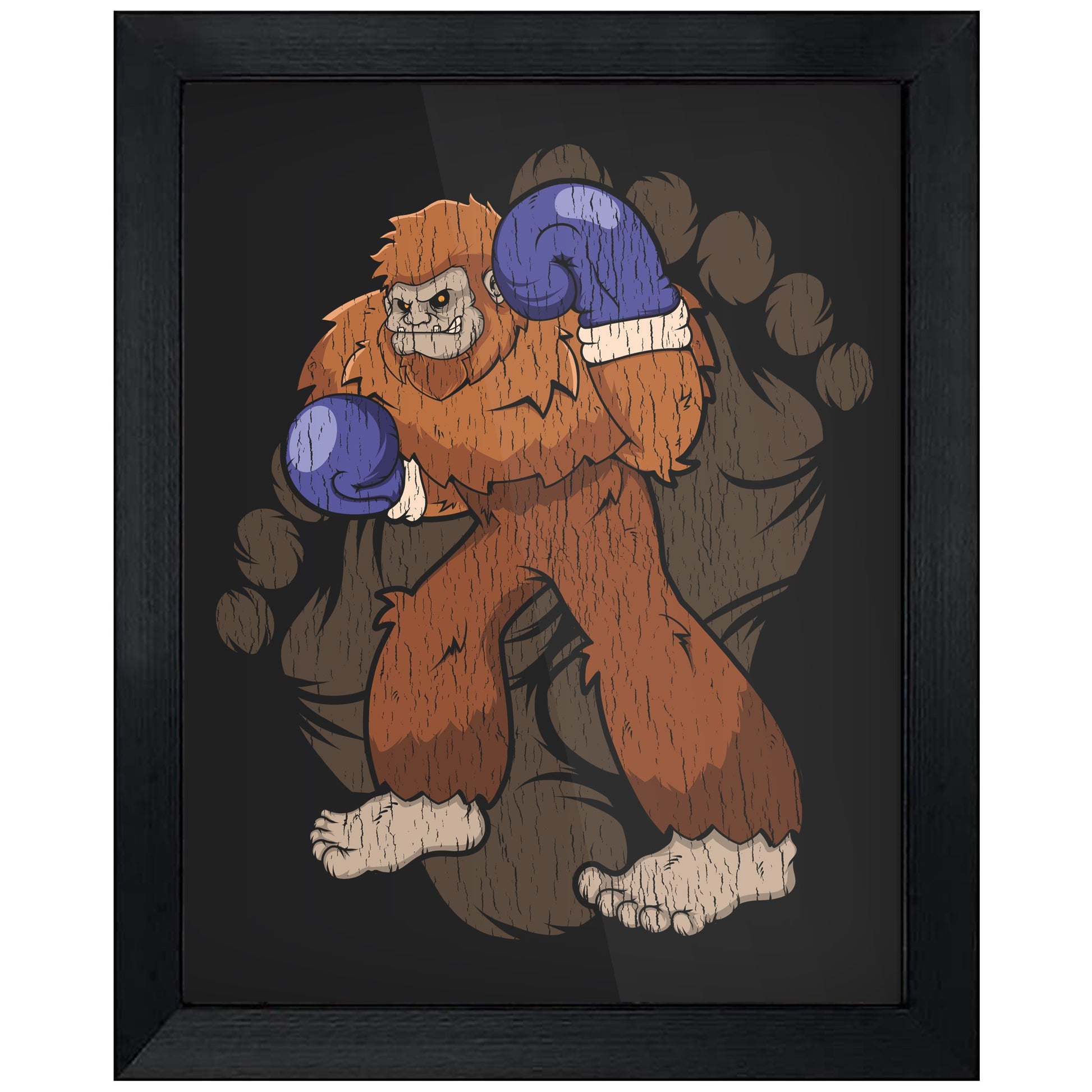 Bigfoot Boxing Art - Sasquatch Boxing 8"x10" Wall Art Print