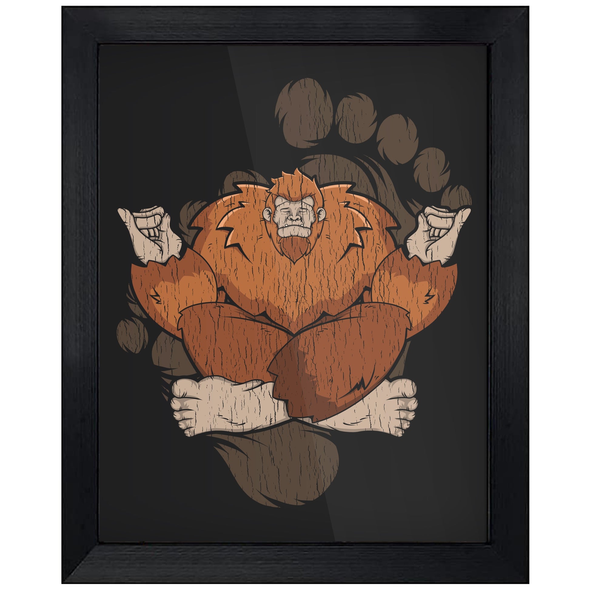 Bigfoot Yoga Art - Sasquatch Meditating 8"x10" Wall Art Print