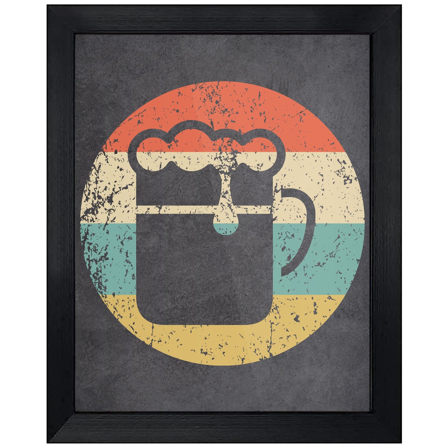 Pint of Beer Craft Beer Icon Retro 8"x10" Wall Art Print