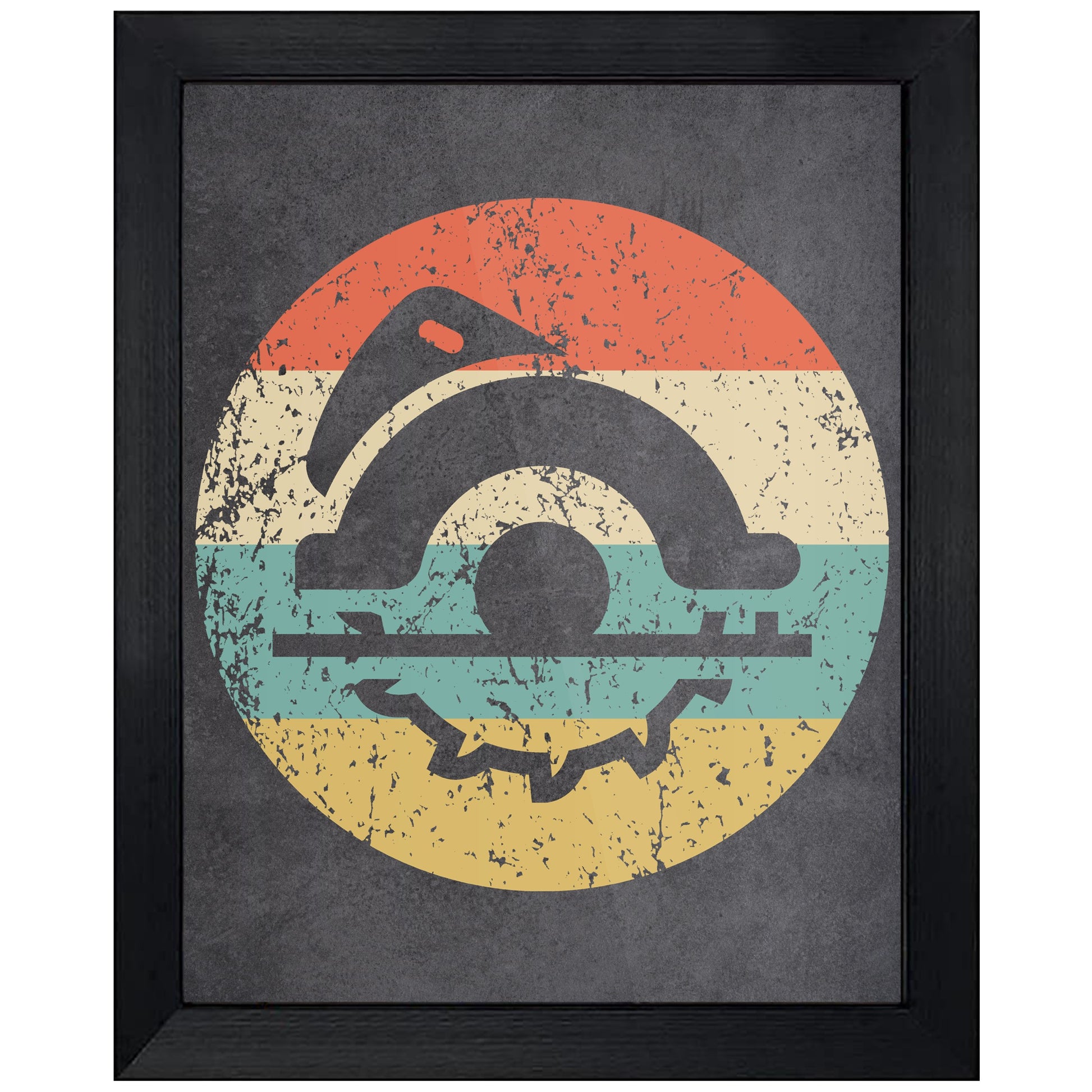 Circular Saw Carpentry Icon Retro 8"x10" Wall Art Print