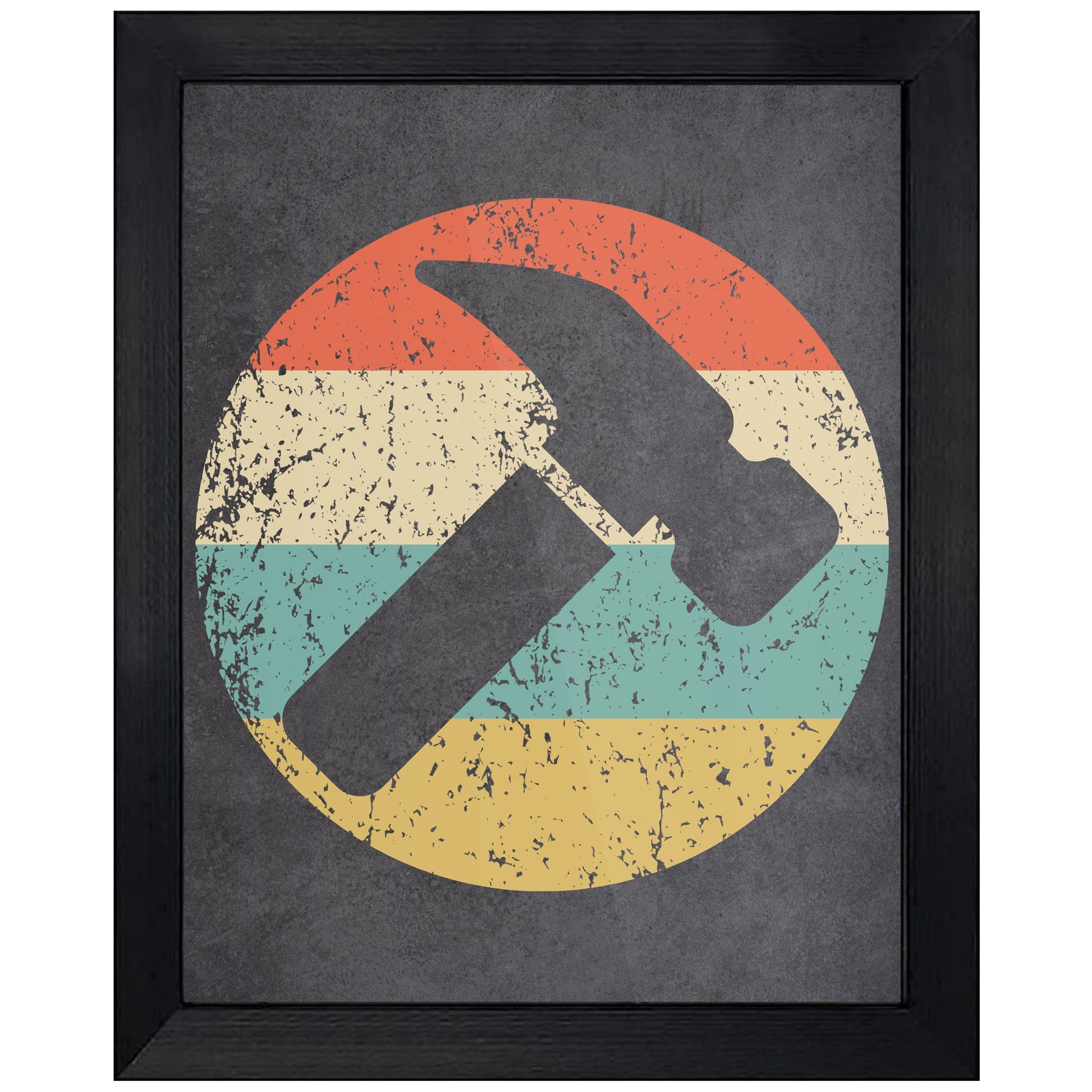 Hammer Carpentry Icon Retro 8"x10" Wall Art Print