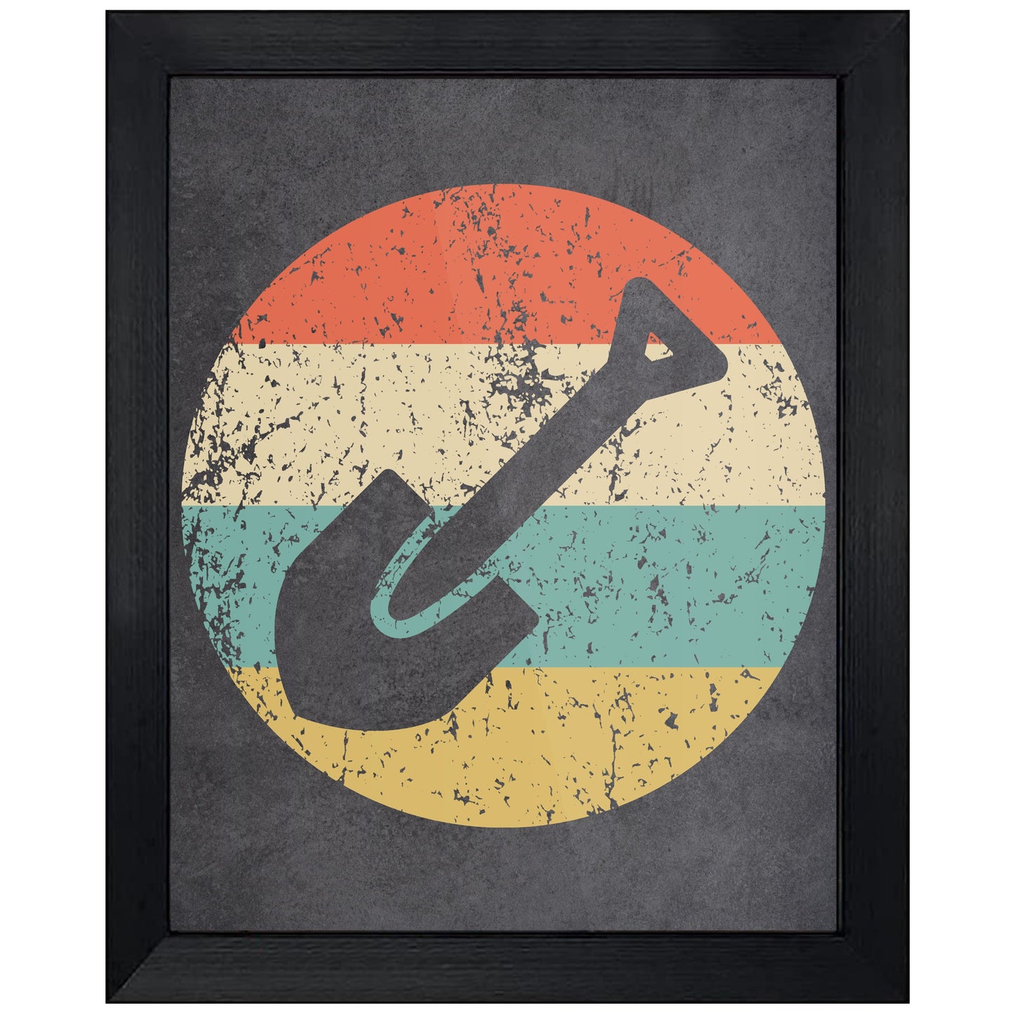 Spade Shovel Archaeologist Icon Retro 8"x10" Wall Art Print