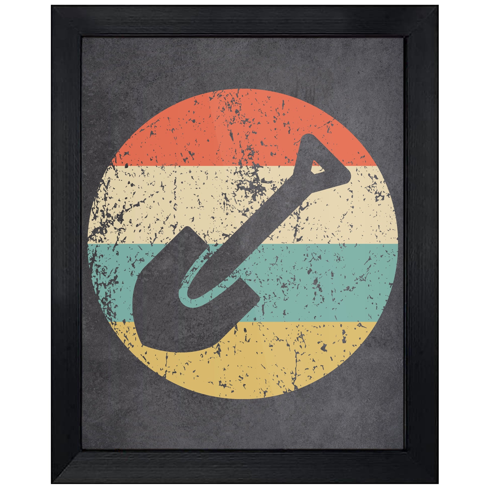Spade Shovel Archaeologist Icon Retro 8"x10" Wall Art Print
