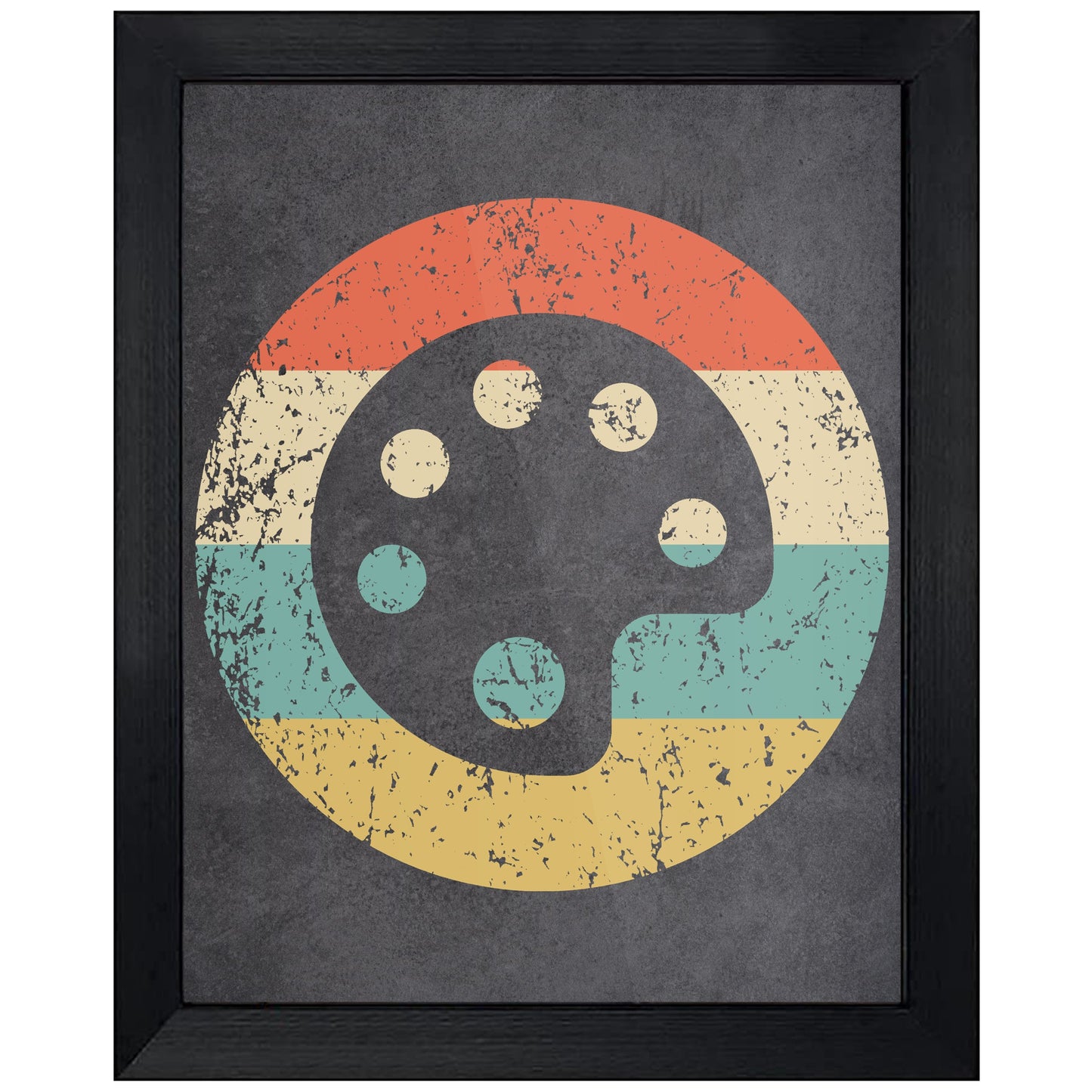 Art Palette Artist Icon Retro 8"x10" Wall Art Print