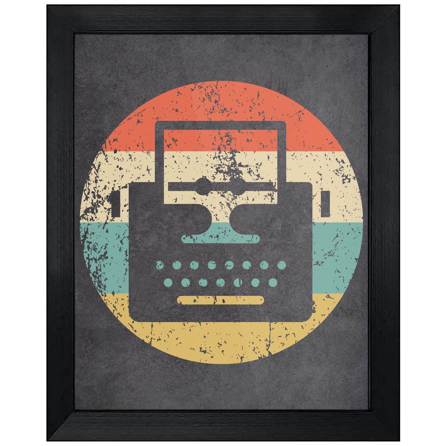 Typewriter Writer Icon Retro 8"x10" Wall Art Print