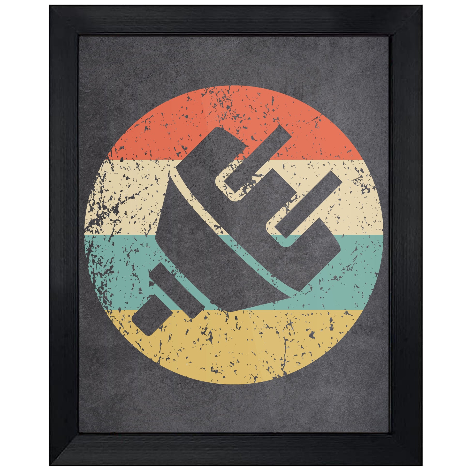 Electric Plug Electrician Icon Retro 8"x10" Wall Art Print