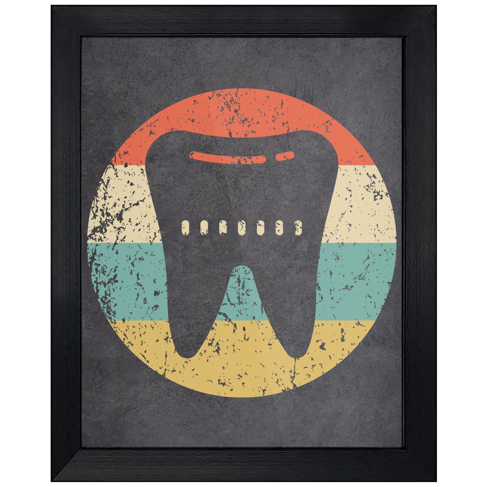 Tooth Dentist Orthodontist Icon Retro 8"x10" Wall Art Print