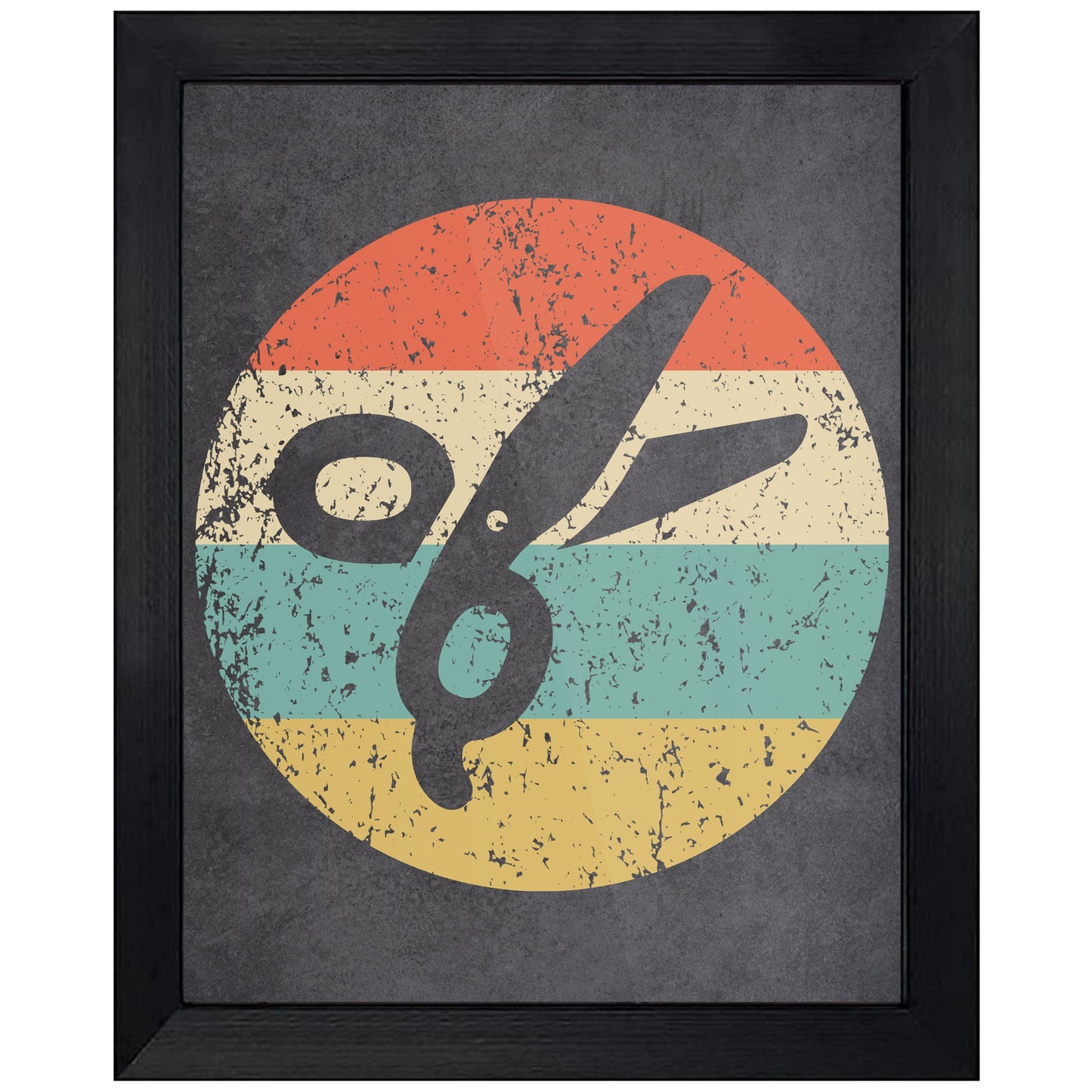 Scissors Barber Hairdresser Icon Retro 8"x10" Wall Art Print