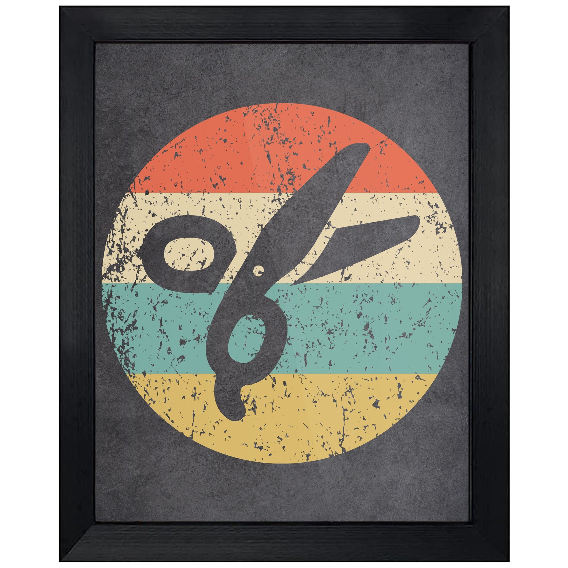 Scissors Barber Hairdresser Icon Retro 8"x10" Wall Art Print