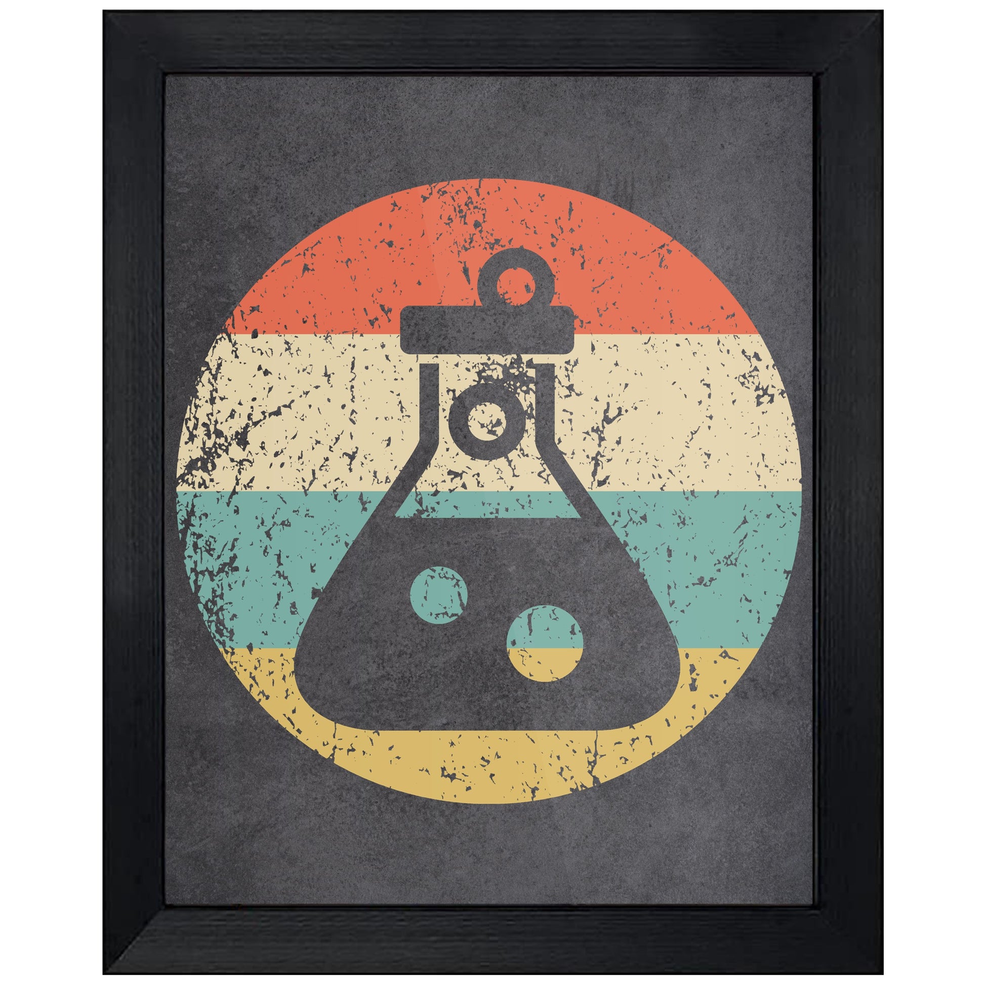 Test Tube Flask Chemist Science Icon Retro 8"x10" Wall Art Print