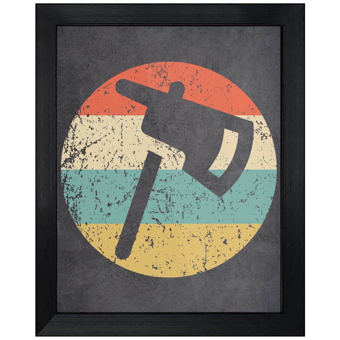 Fire Axe Fireman Firefighter Icon Retro 8"x10" Wall Art Print