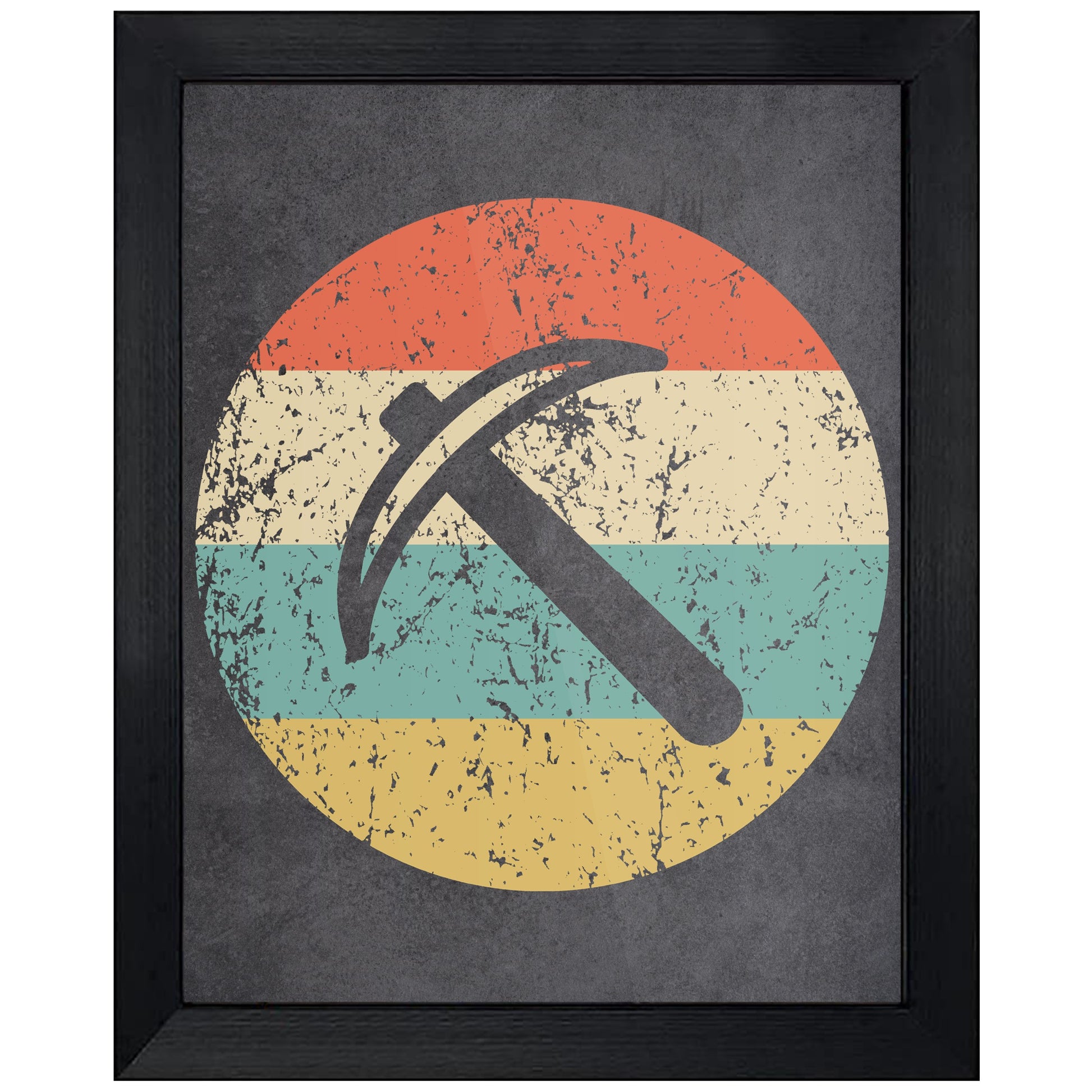 Pick Axe Geologist Miner Icon Retro 8"x10" Wall Art Print