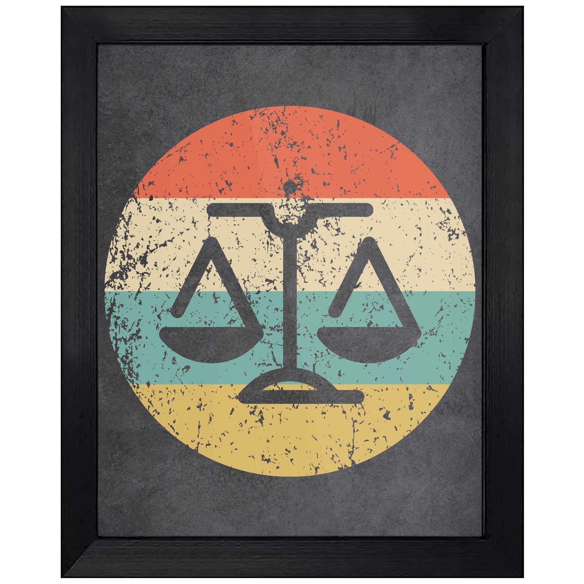 Scale of Justice Lawyer Judge Icon Retro 8"x10" Wall Art Print