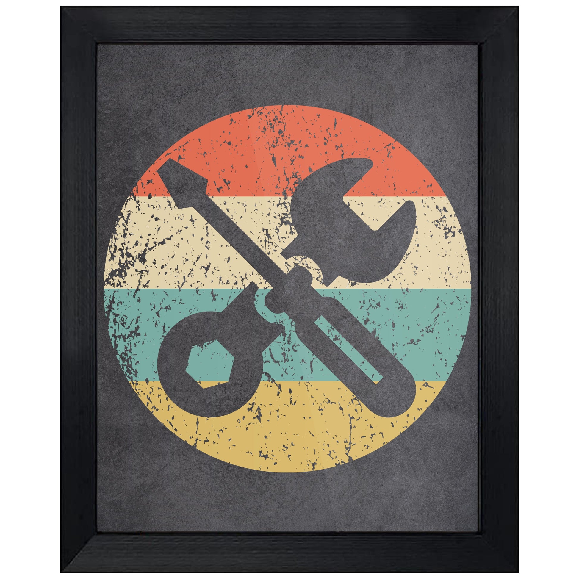 Screwdriver Wrench Car Mechanic Icon Retro 8"x10" Wall Art Print