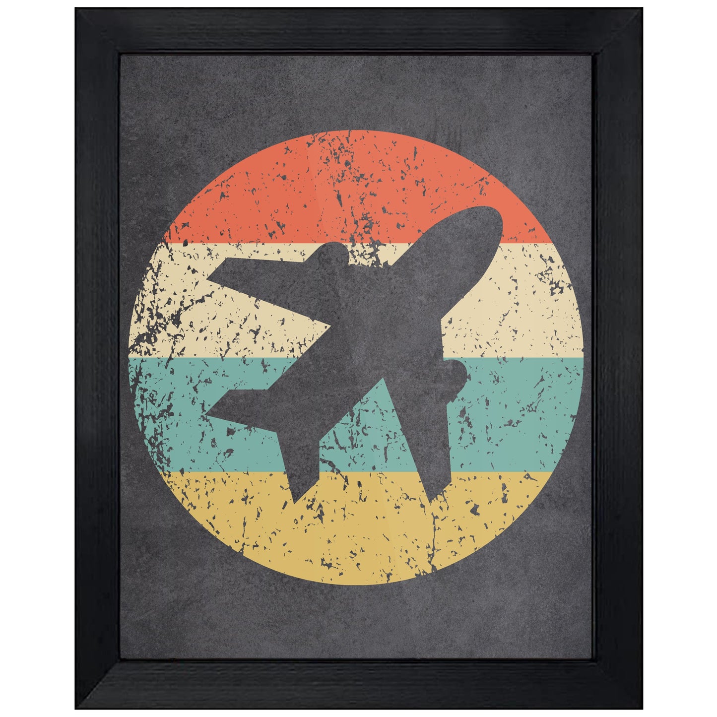 Airplane Pilot Plane Icon Retro 8"x10" Wall Art Print