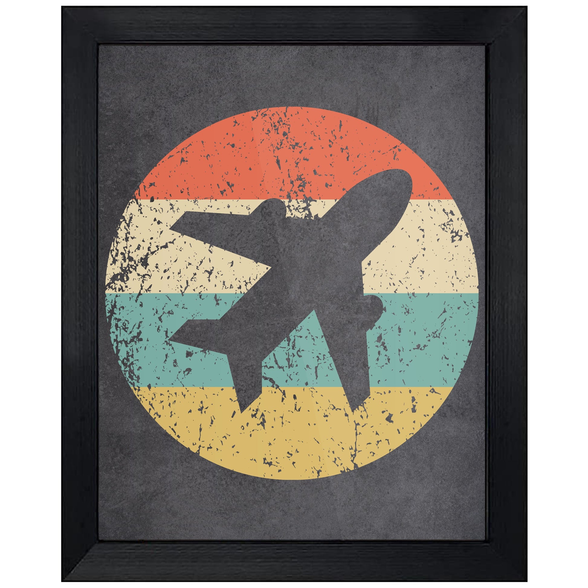 Airplane Pilot Plane Icon Retro 8"x10" Wall Art Print
