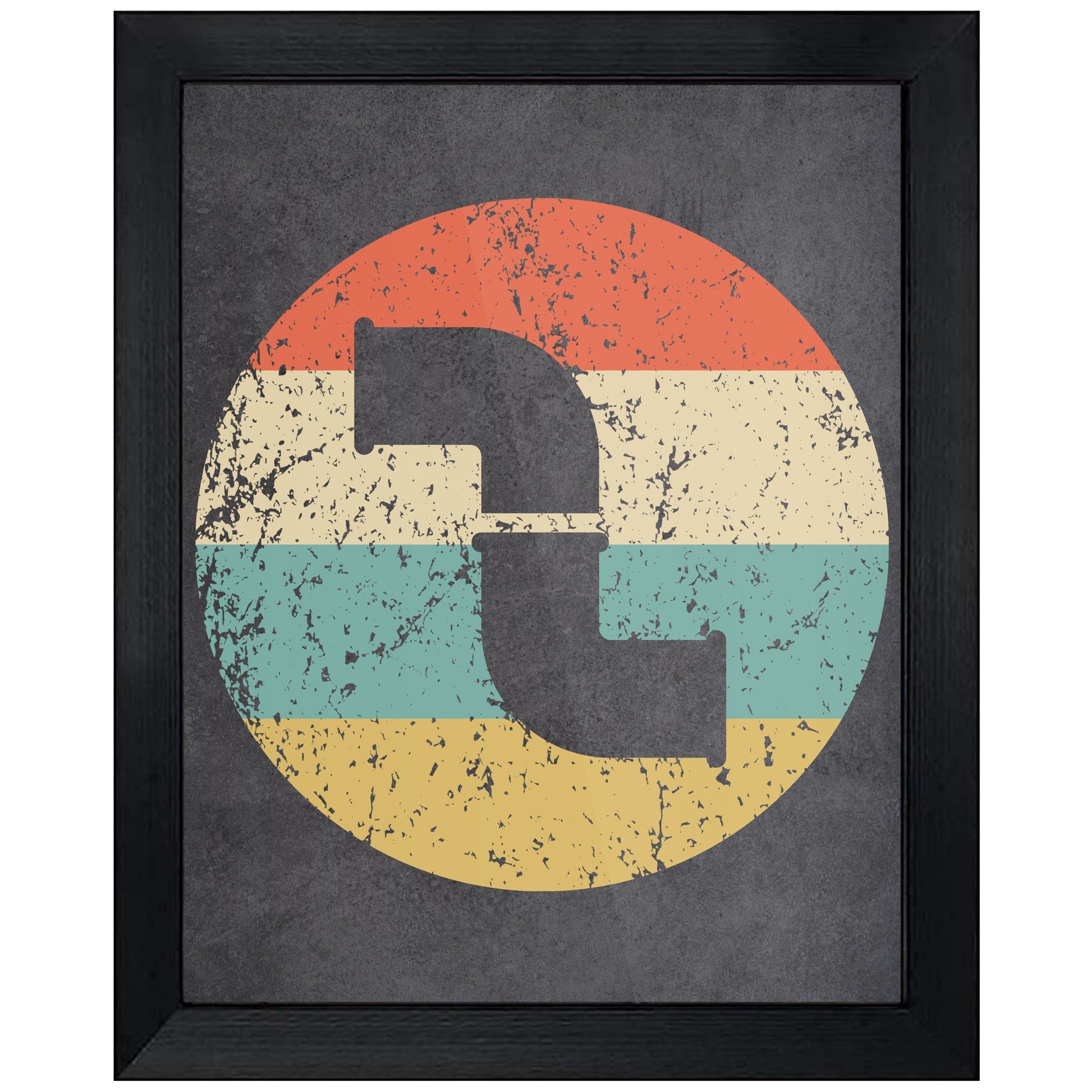 Water Pipes Plumber Icon Retro 8"x10" Wall Art Print