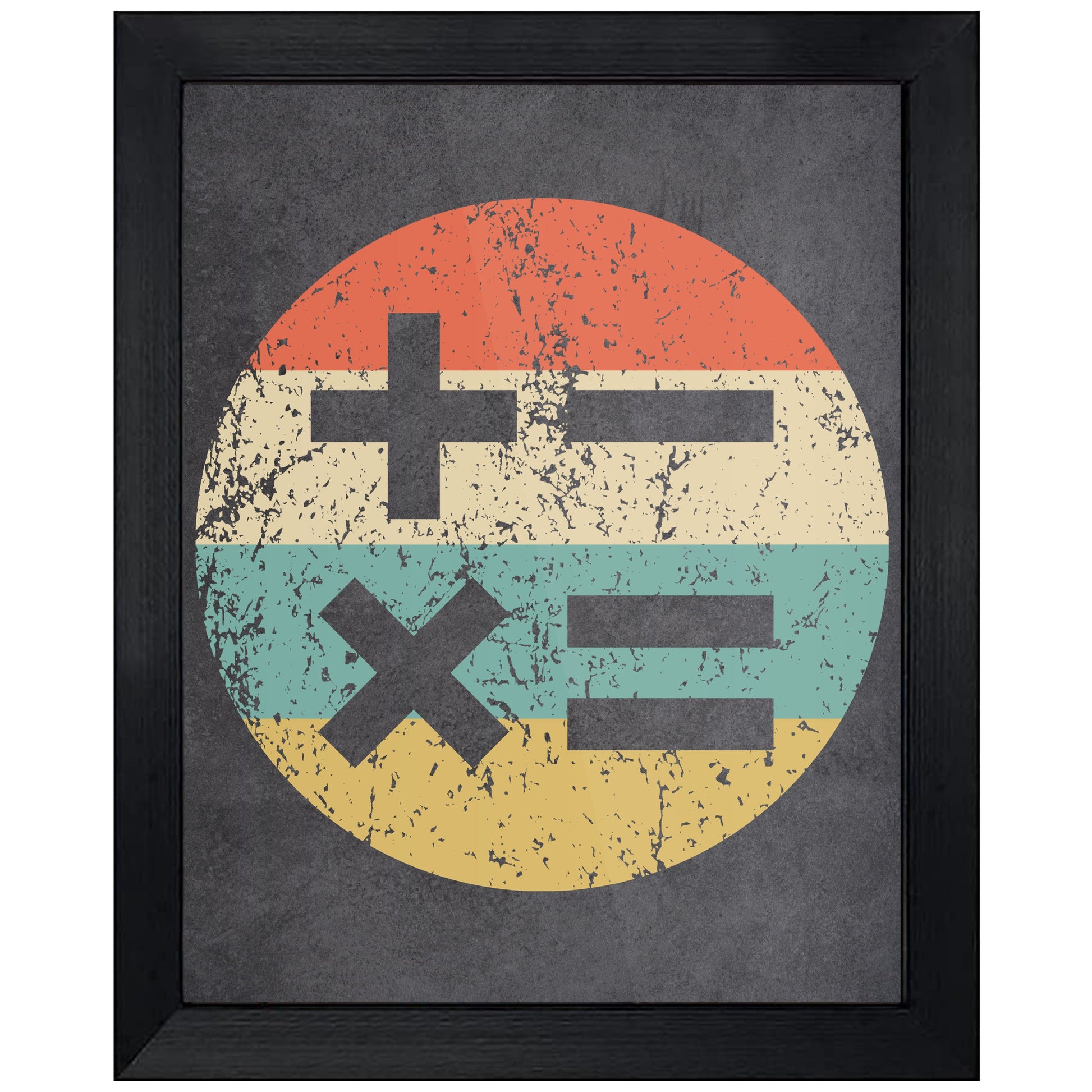 Math Symbols Math Teacher Icon Retro 8"x10" Wall Art Print