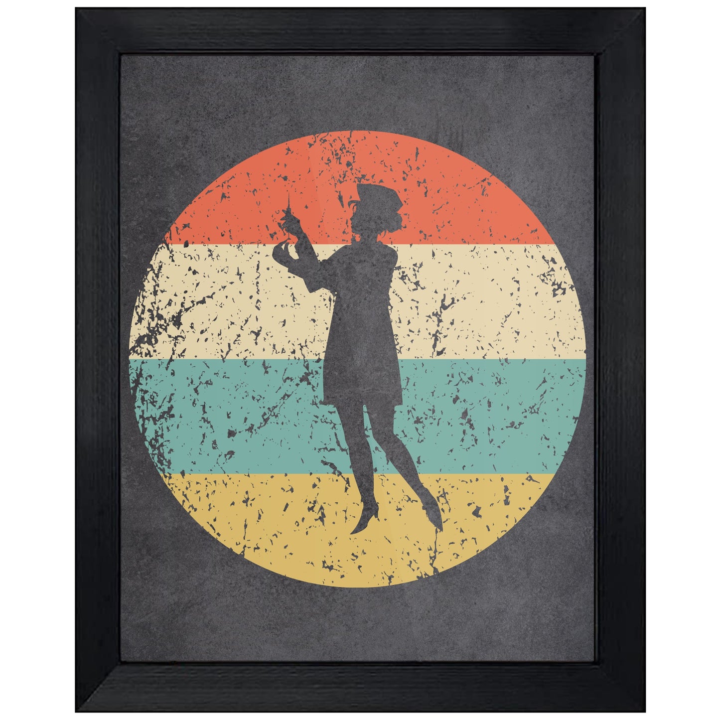 Nursing School Nurse Icon Retro 8"x10" Wall Art Print