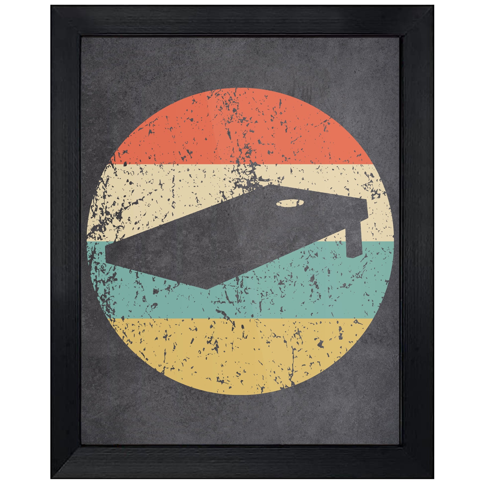 Cornhole Board Icon Retro 8"x10" Wall Art Print