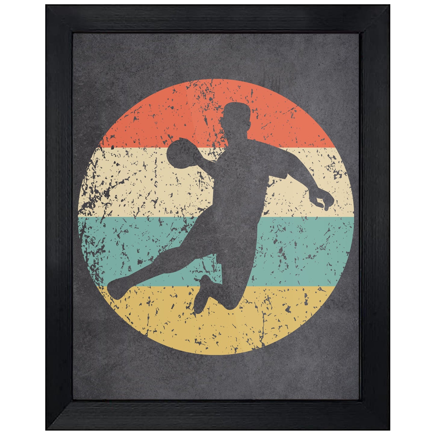 Dodgeball Player Sports Icon Retro 8"x10" Wall Art Print