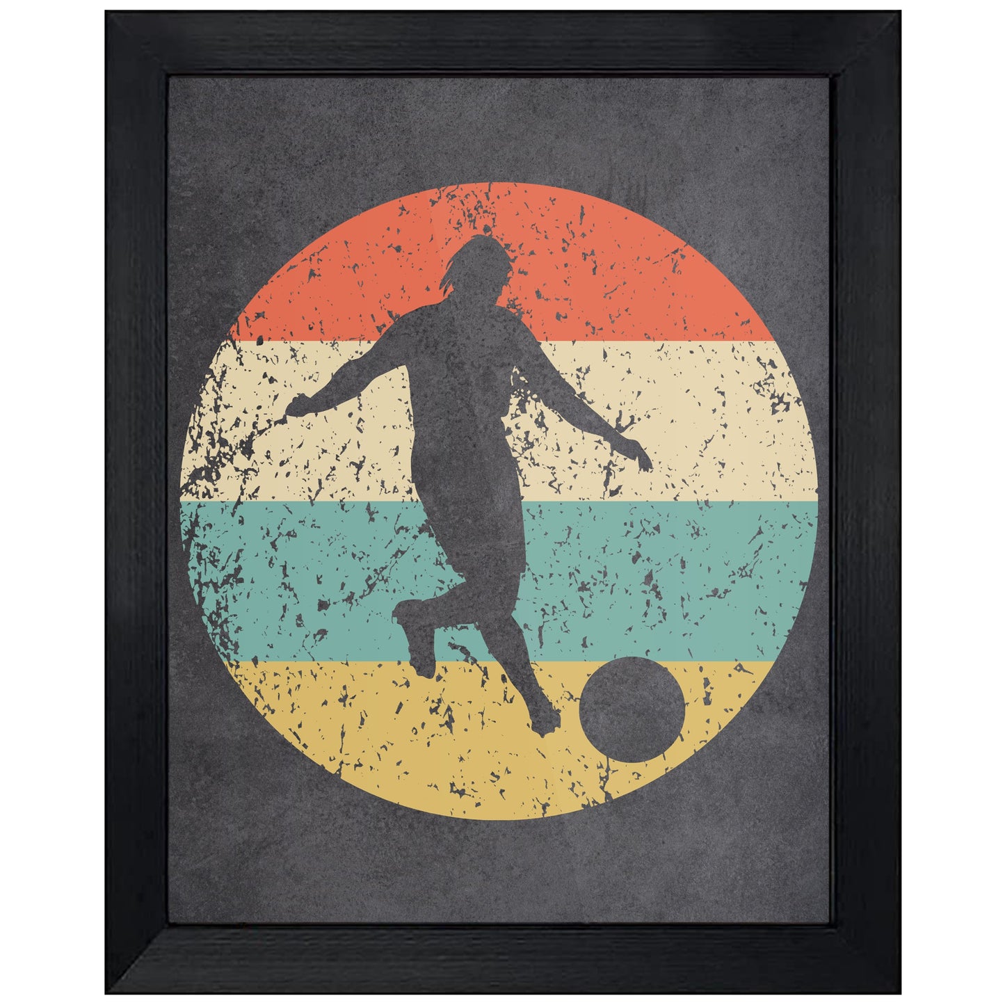Kickball Player Sports Icon Retro 8"x10" Wall Art Print