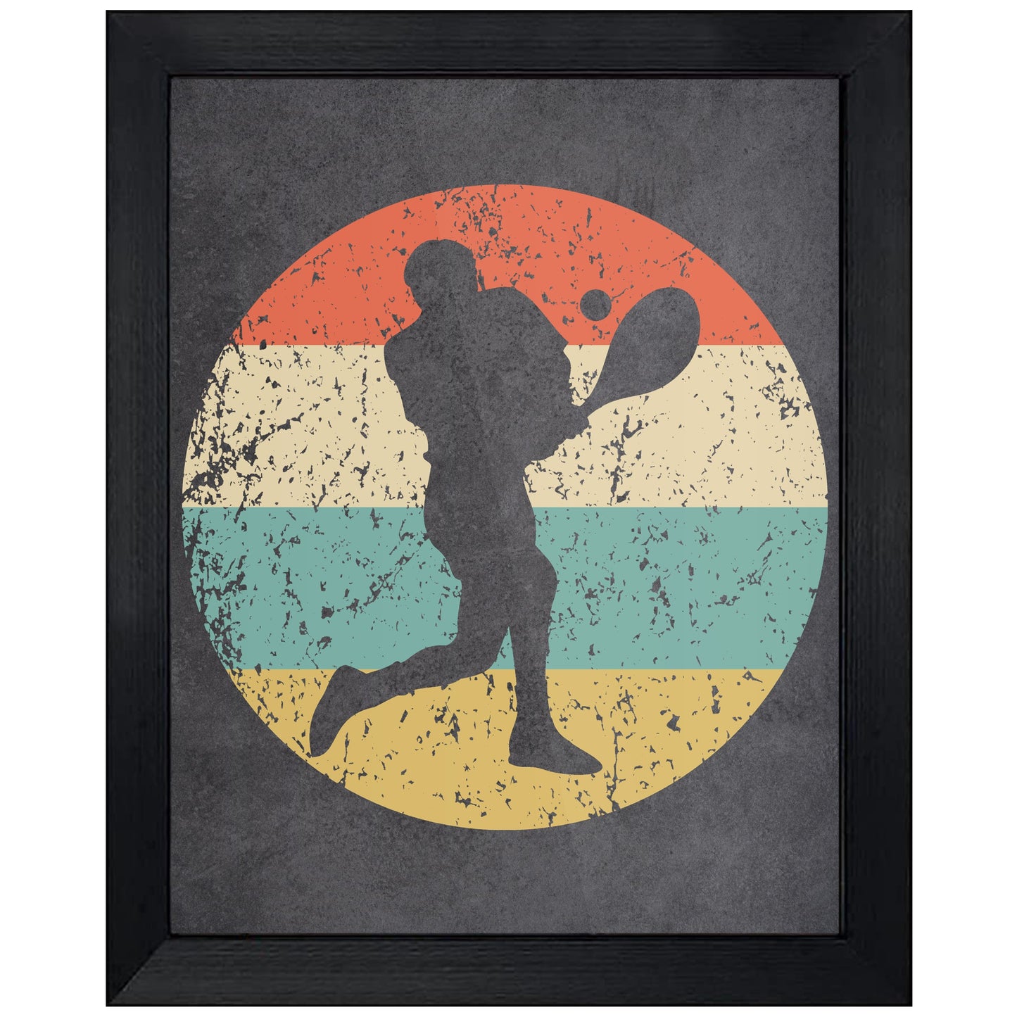 Tennis Player Sports Icon Retro 8"x10" Wall Art Print
