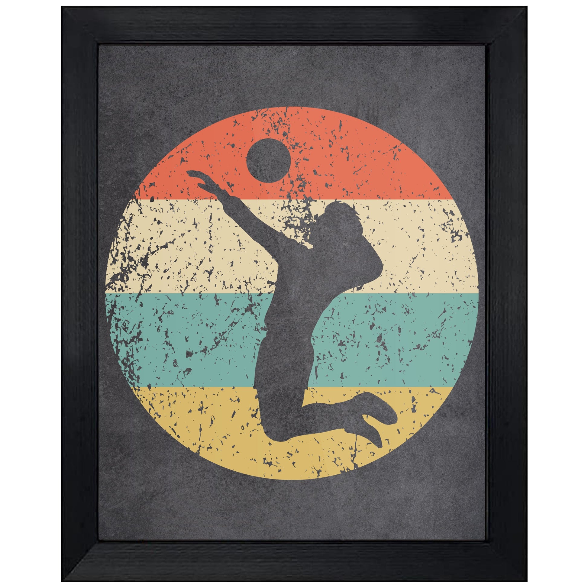 Volleyball Player Sports Icon Retro 8"x10" Wall Art Print