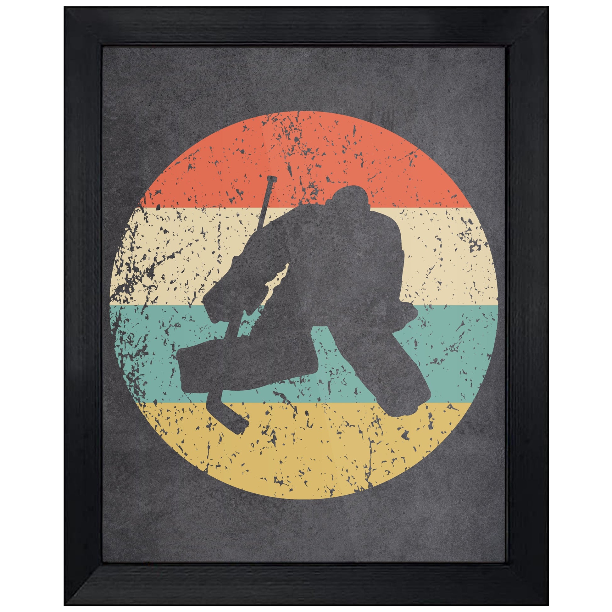 Hockey Goalie Sports Icon Retro 8"x10" Wall Art Print