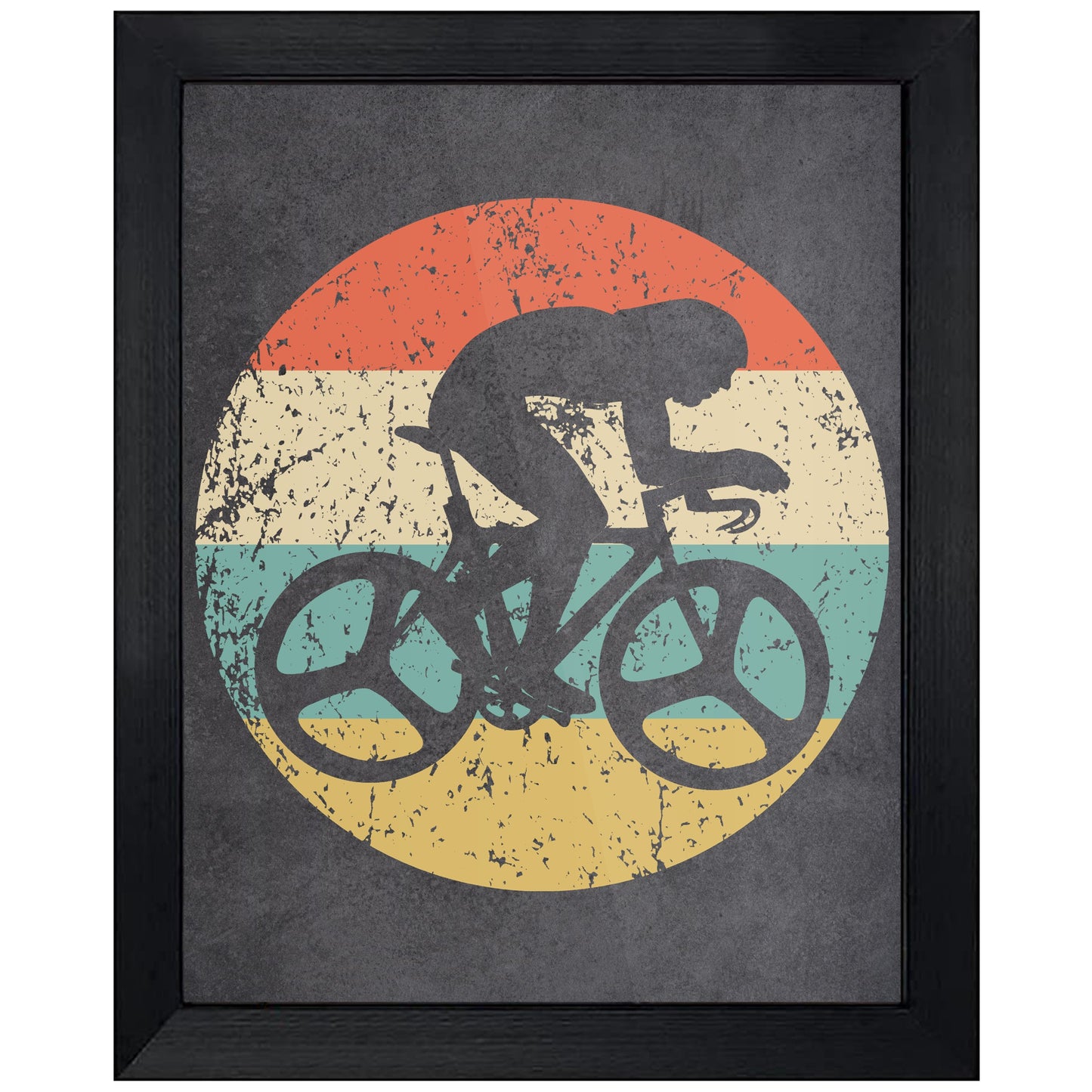 Cycling Bike Cyclist Sports Icon Retro 8"x10" Wall Art Print
