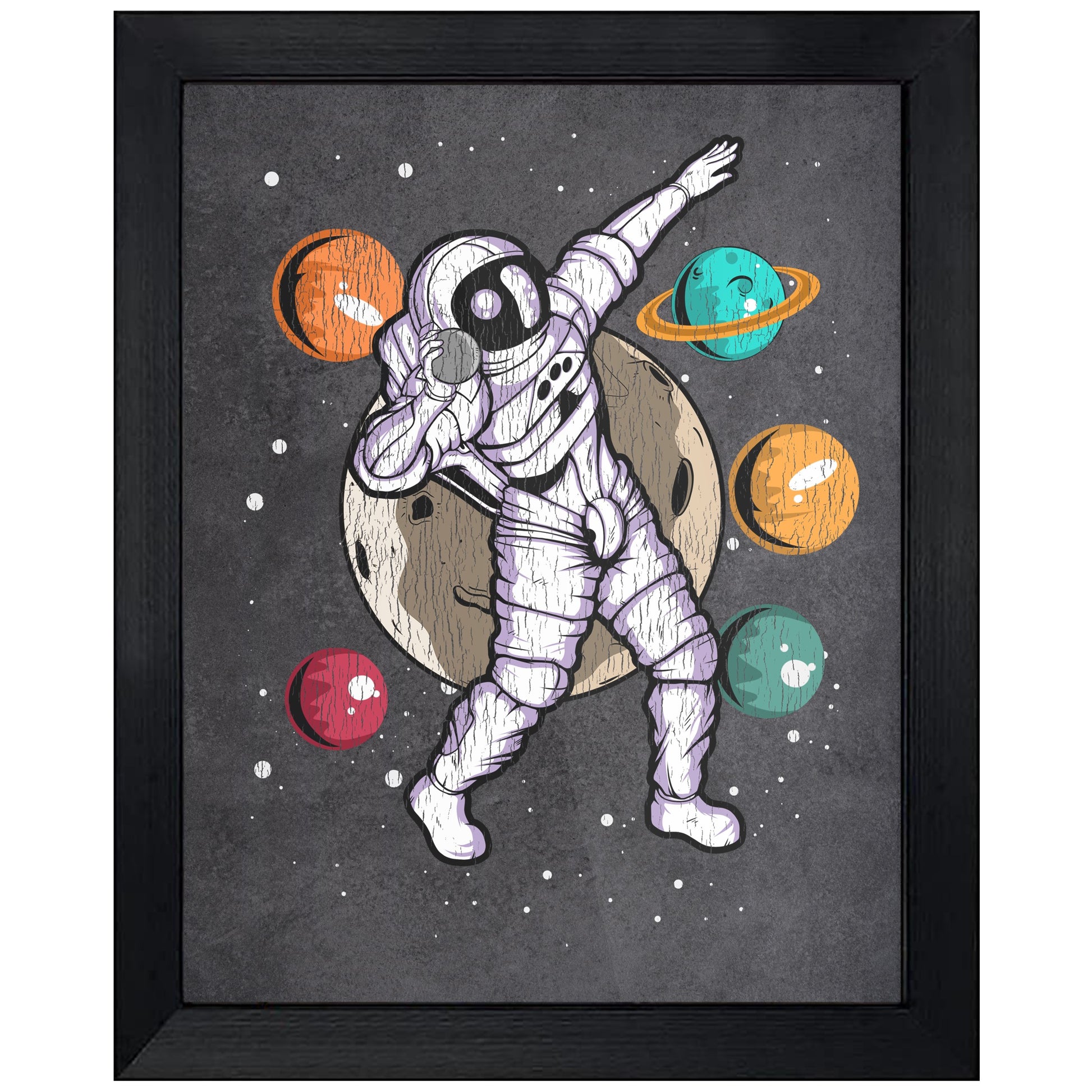 Shot Put Astronaut Outer Space Spaceman Track and Field Distressed 8"x10" Wall Art Print