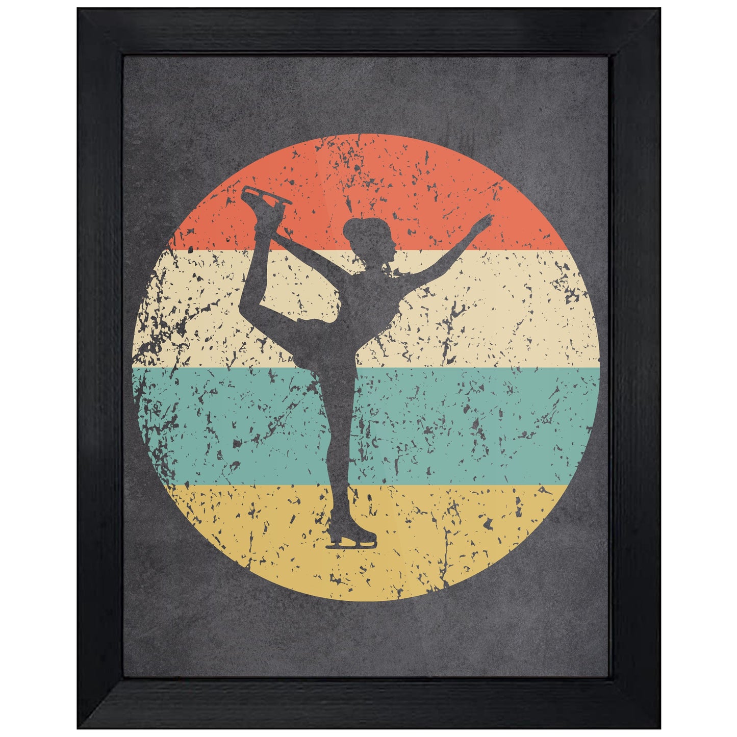 Figure Skater Figure Skating Sports Icon Retro 8"x10" Wall Art Print