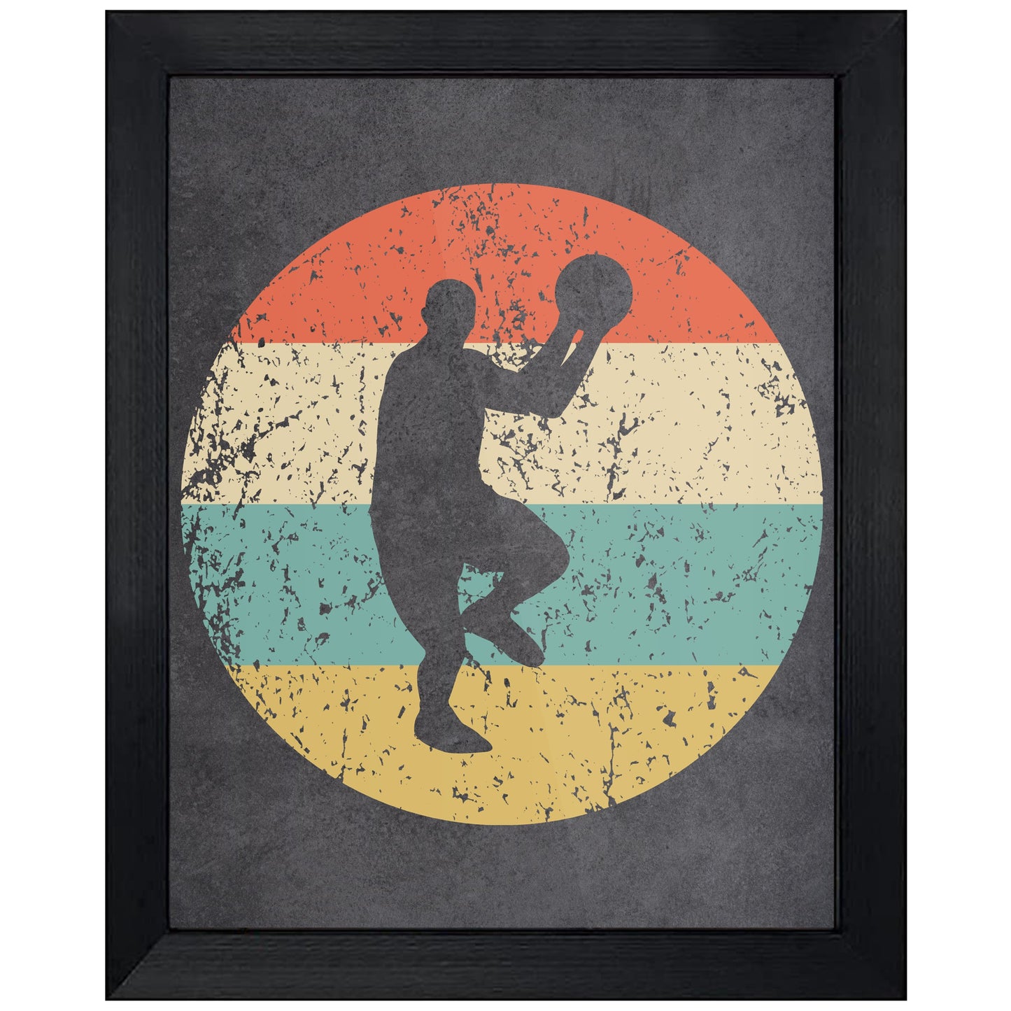 Basketball Player Sports Icon Retro 8"x10" Wall Art Print