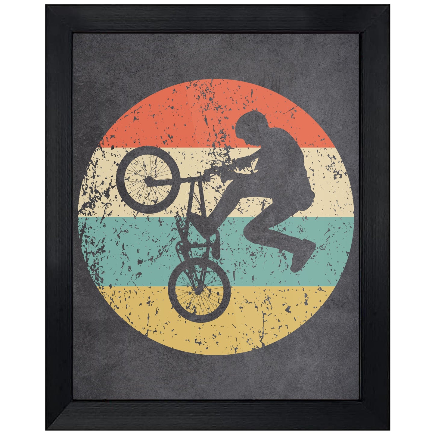 BMX Bike Sports Icon Retro 8"x10" Wall Art Print