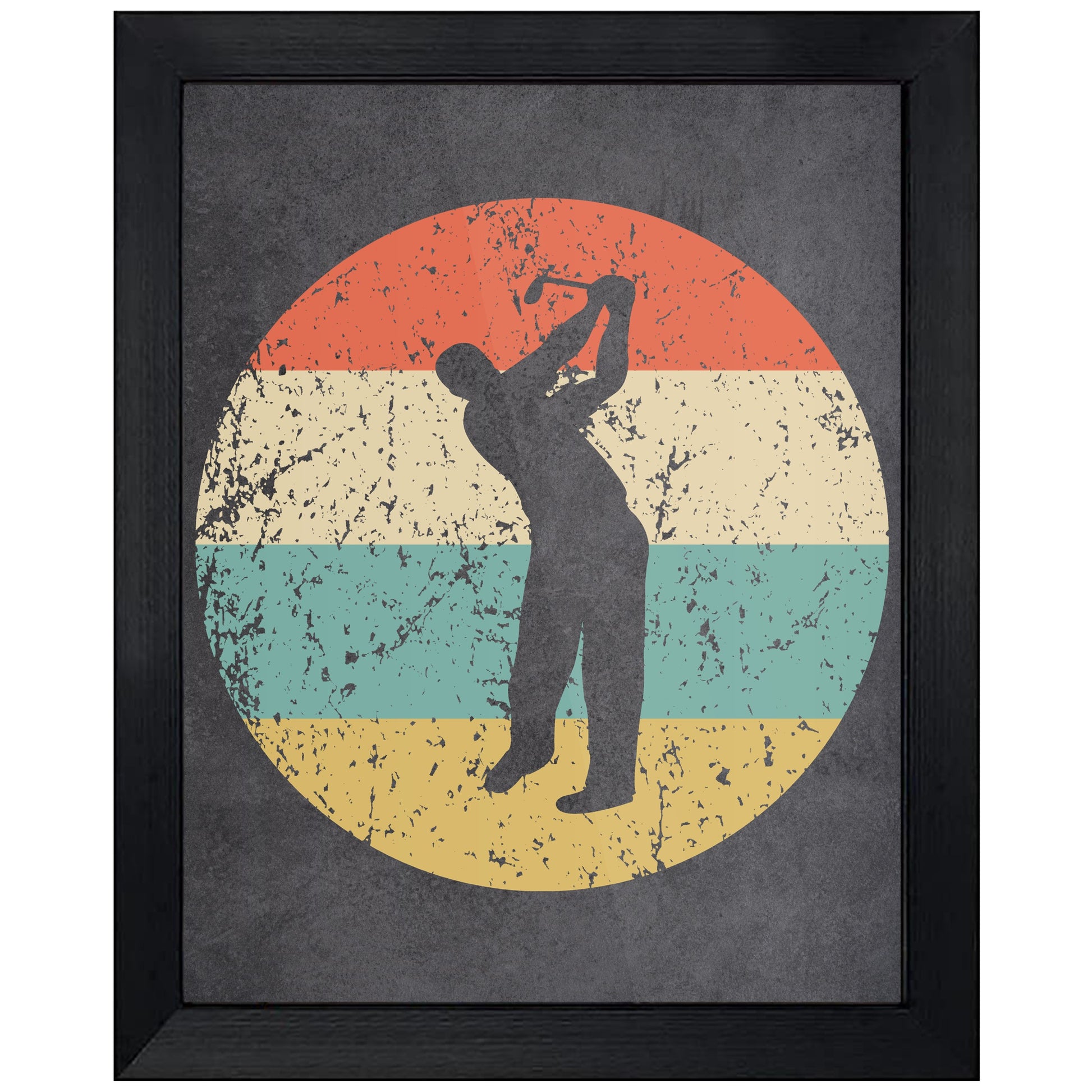 Golfer Golfing Golf Sports Icon Retro 8"x10" Wall Art Print