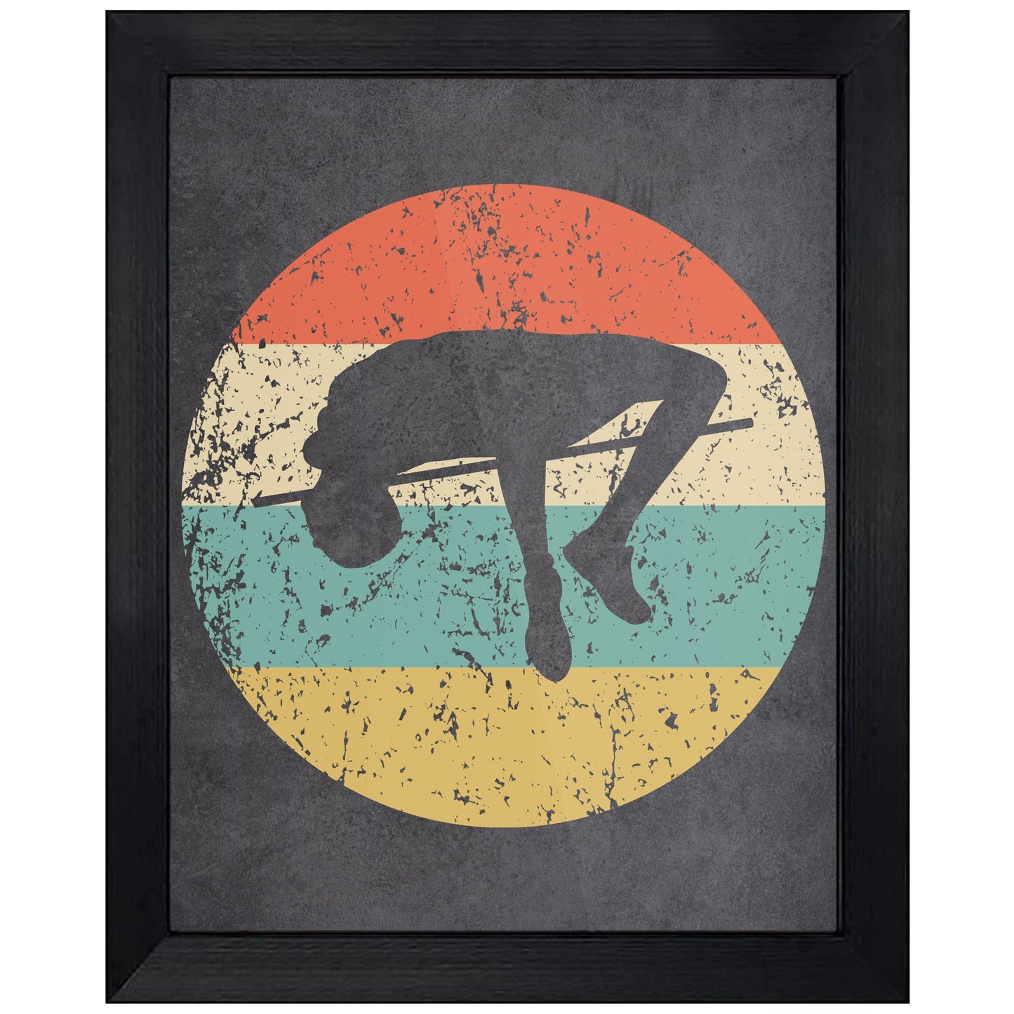 High Jump Track and Field Sports Icon Retro 8"x10" Wall Art Print