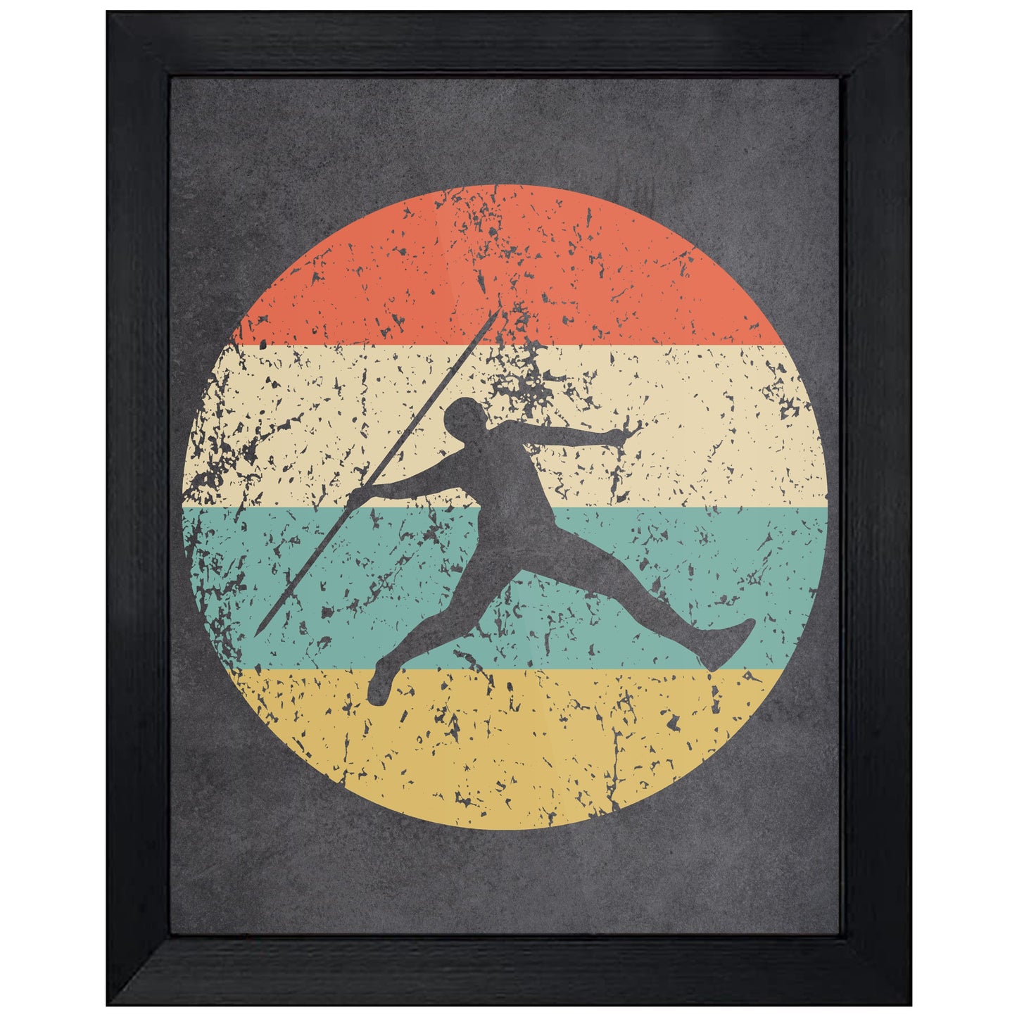 Javelin Throw Track and Field Sports Icon Retro 8"x10" Wall Art Print
